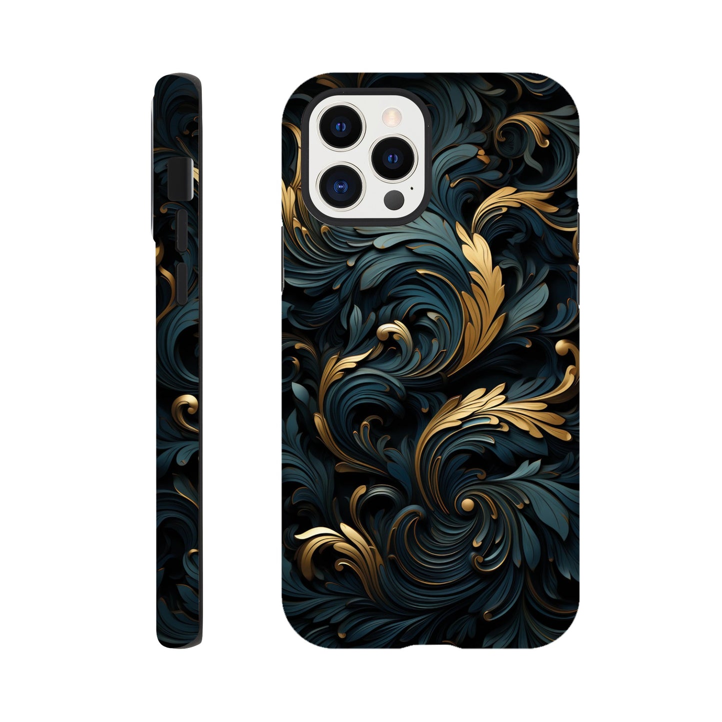 Black and gold art deco pattern- Phone Case sturdy