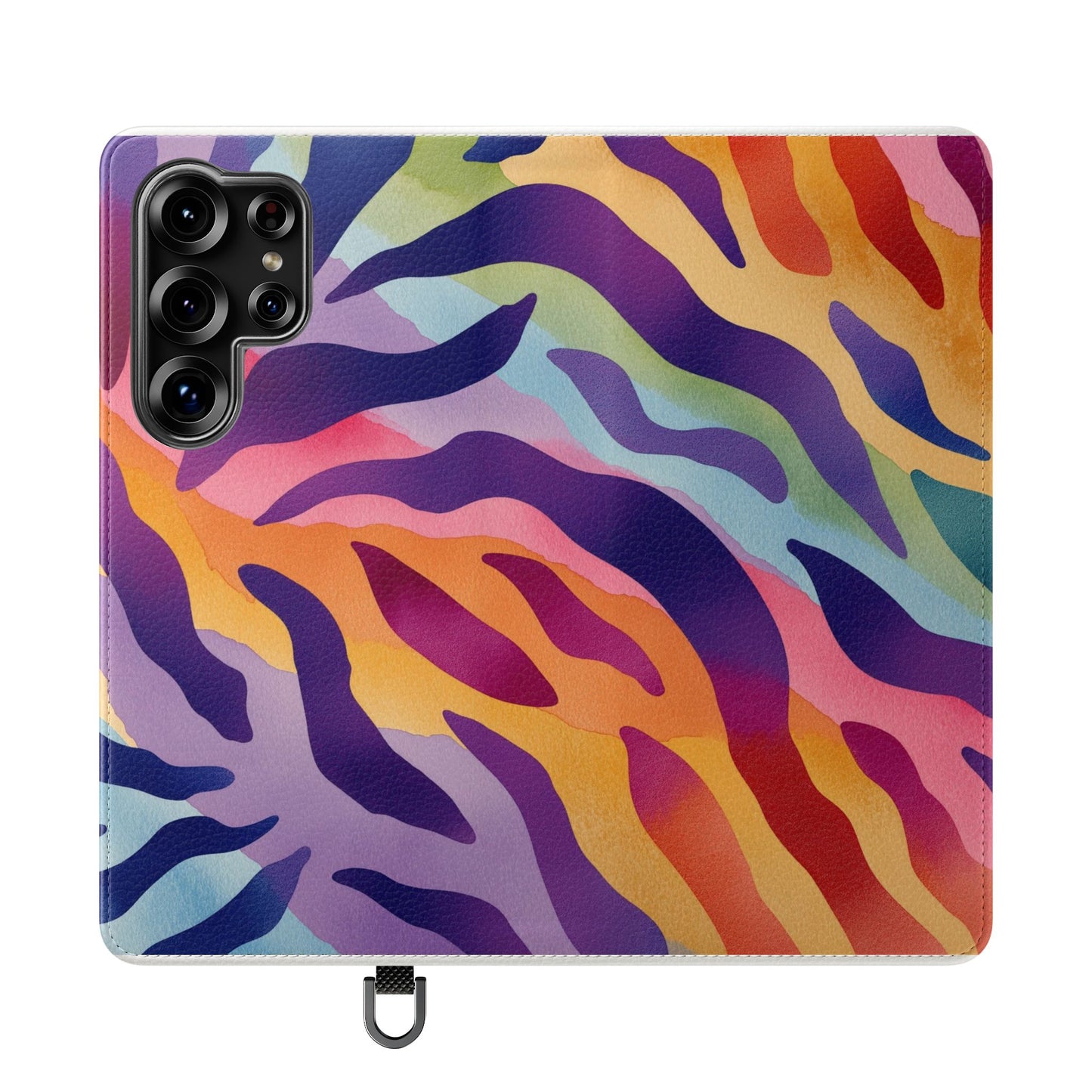 Colorful Zebra Print Phone Flip Case, Stylish Wallet Cover, Unique Mobile Accessory, Ideal Gift for Him/Her, Birthday/Anniversary Present