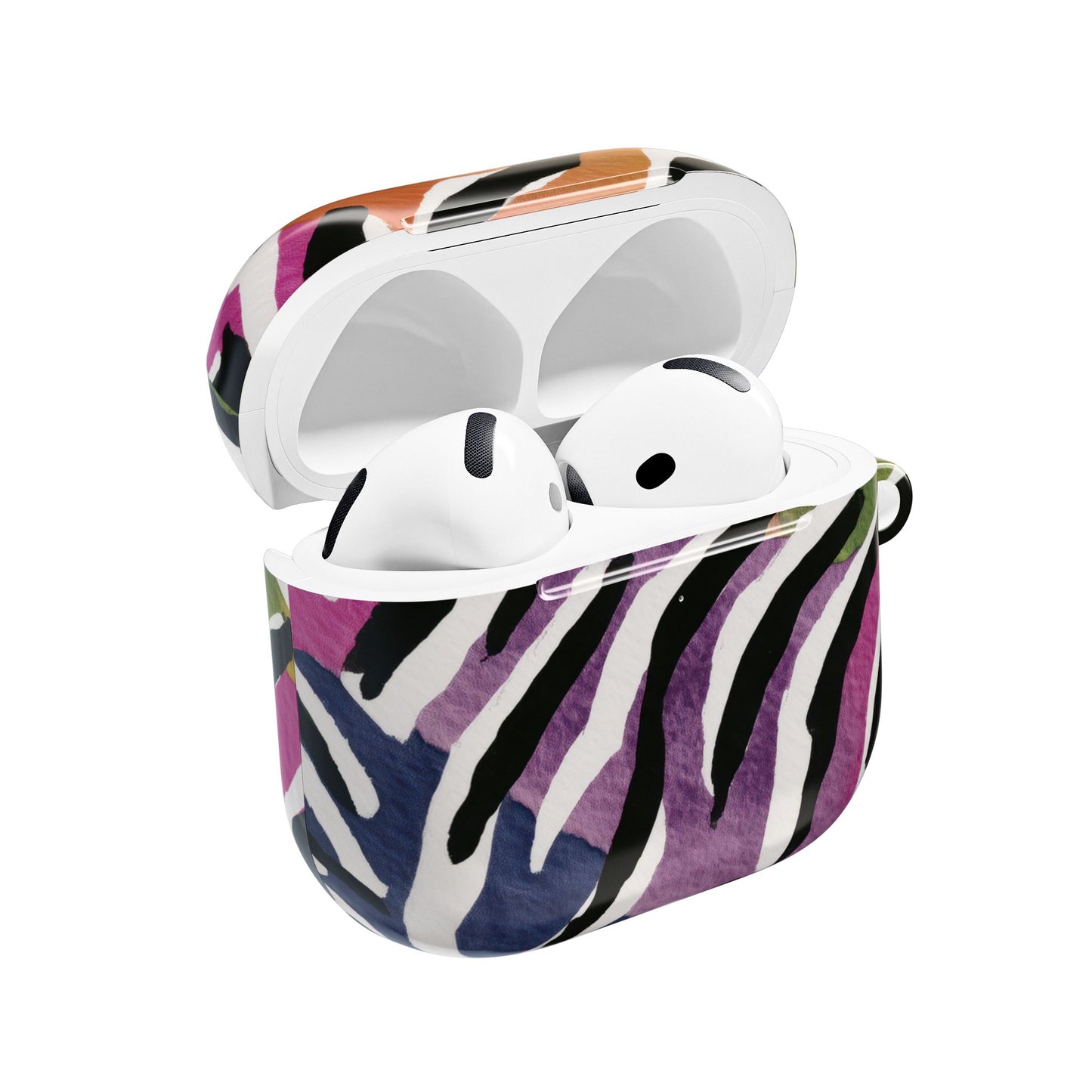 Vibrant Zebra Print AirPod Cases, Colorful Accessories, Unique Gifts, Tech Protection, Trendy Earbud Covers