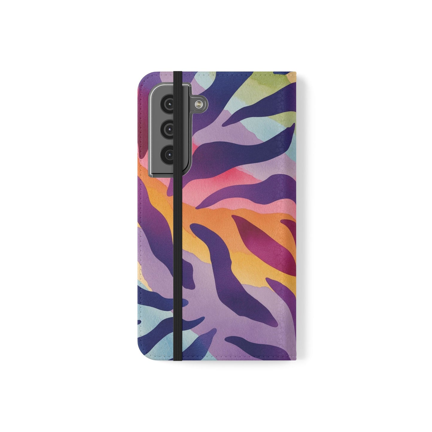 Colorful Zebra Print Phone Flip Case, Stylish Wallet Cover, Unique Mobile Accessory, Ideal Gift for Him/Her, Birthday/Anniversary Present