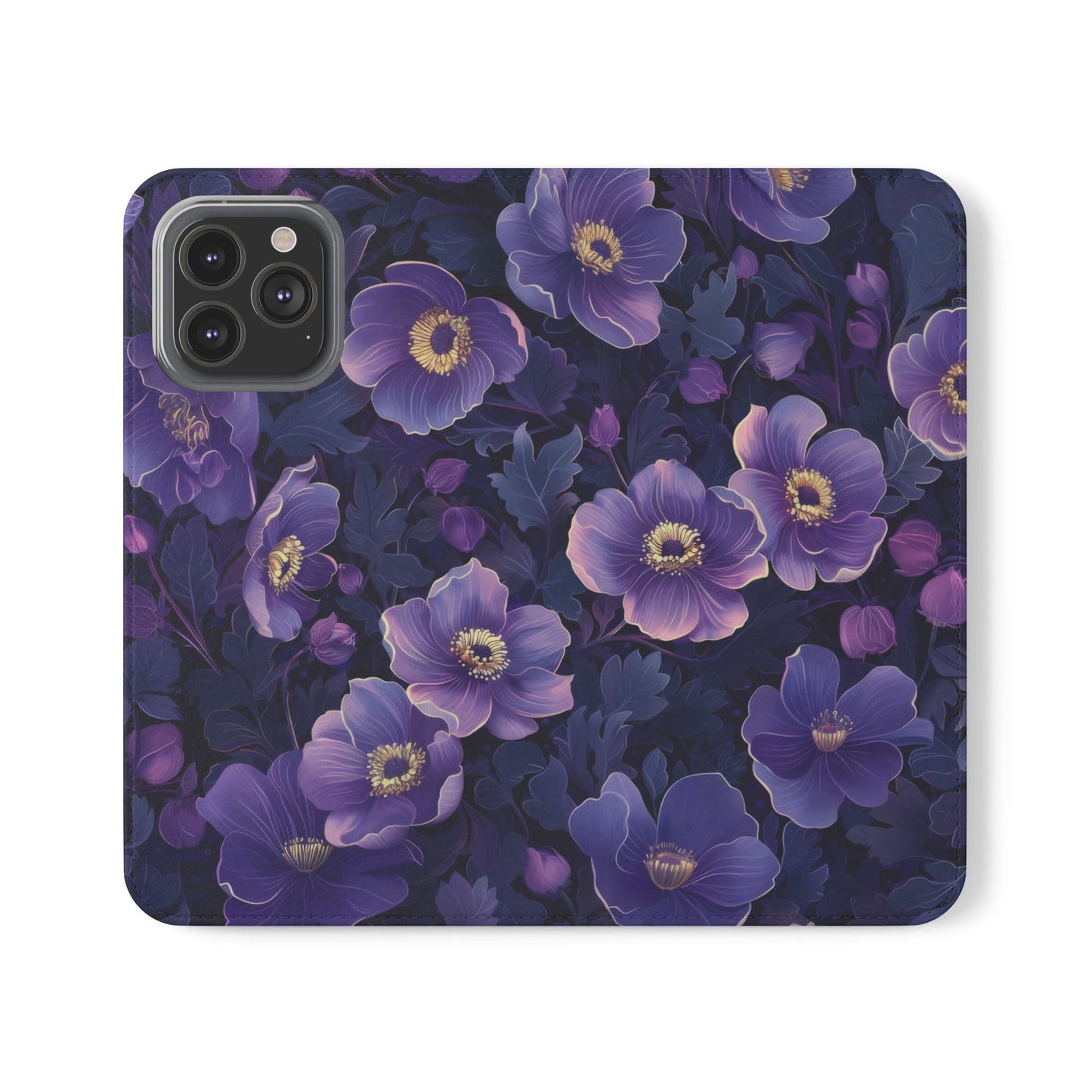 Floral Print Flip Case for Phone, Elegant Protective Cover, Stylish Wallet Case, Ideal Gift for Her, Trendy Cell Phone Accessory