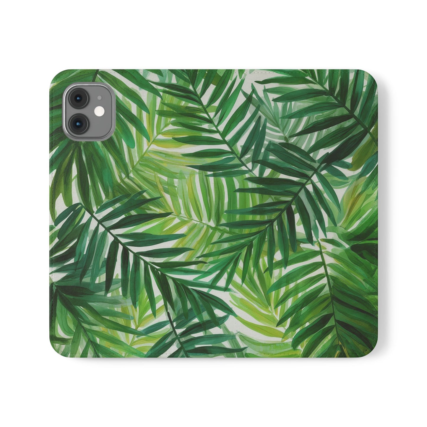Tropical Leaf Flip Case for Phones, Eco-Friendly Phone Cover, Stylish Wallet Case, Perfect Gift for Nature Lovers, Spring/Summer Accessory