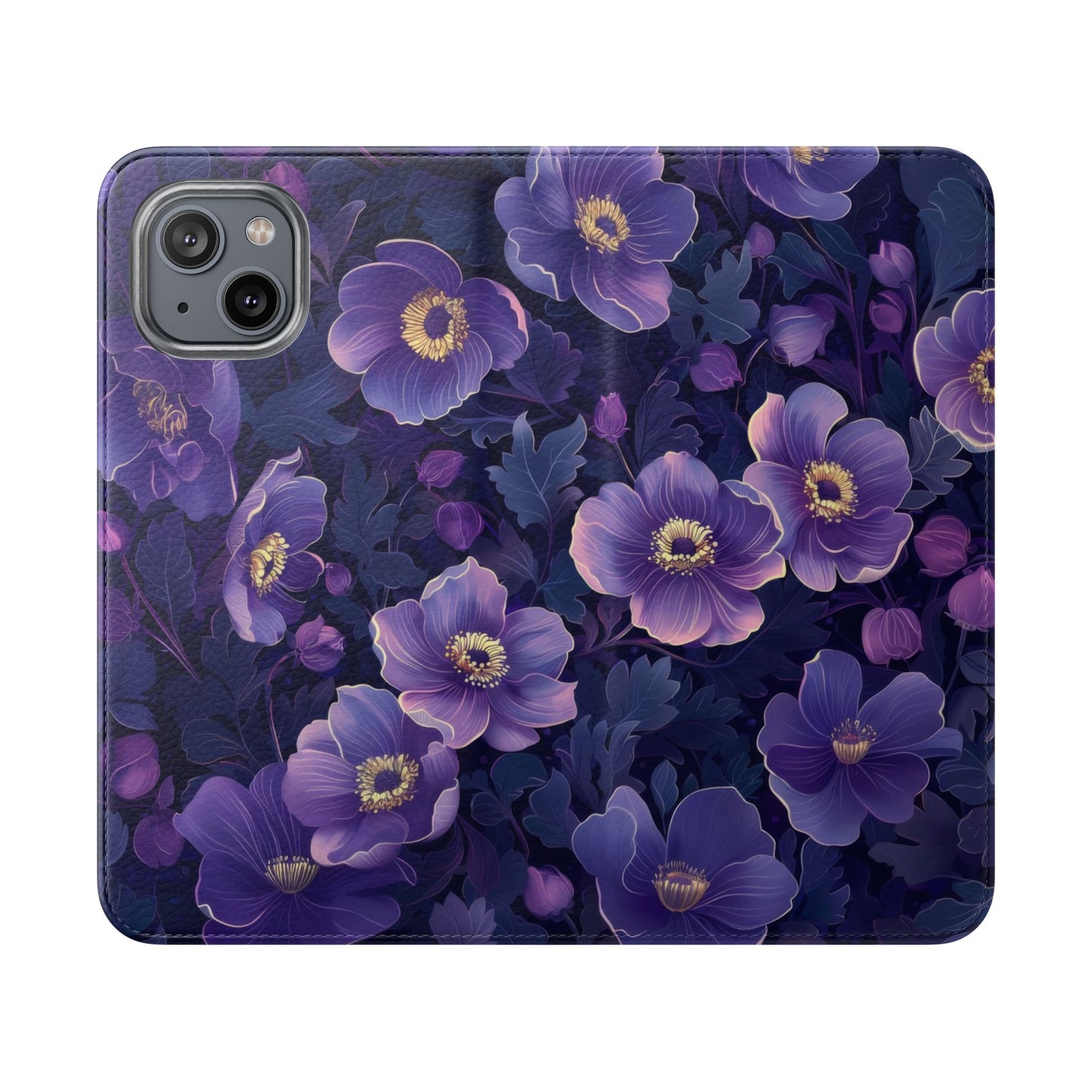 Floral Print Flip Case for Phone, Elegant Protective Cover, Stylish Wallet Case, Ideal Gift for Her, Trendy Cell Phone Accessory