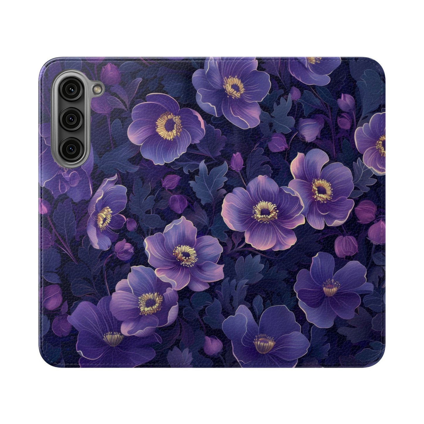 Floral Print Flip Case for Phone, Elegant Protective Cover, Stylish Wallet Case, Ideal Gift for Her, Trendy Cell Phone Accessory