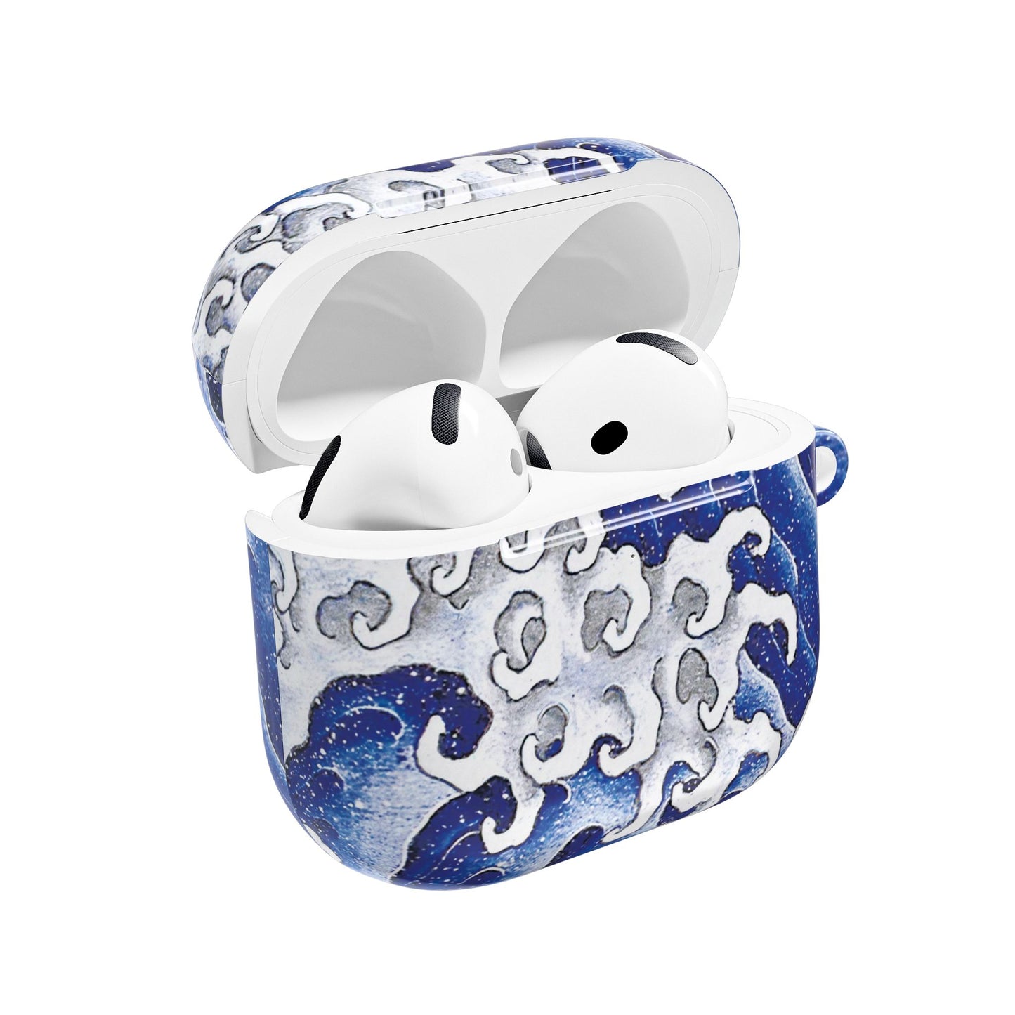Stylish AirPod Cases with Masculine Wave by Hokusai Design, Trendy Tech Accessories for Gift, Personal Use, Holidays, Beach Lovers, Music Enthusiasts