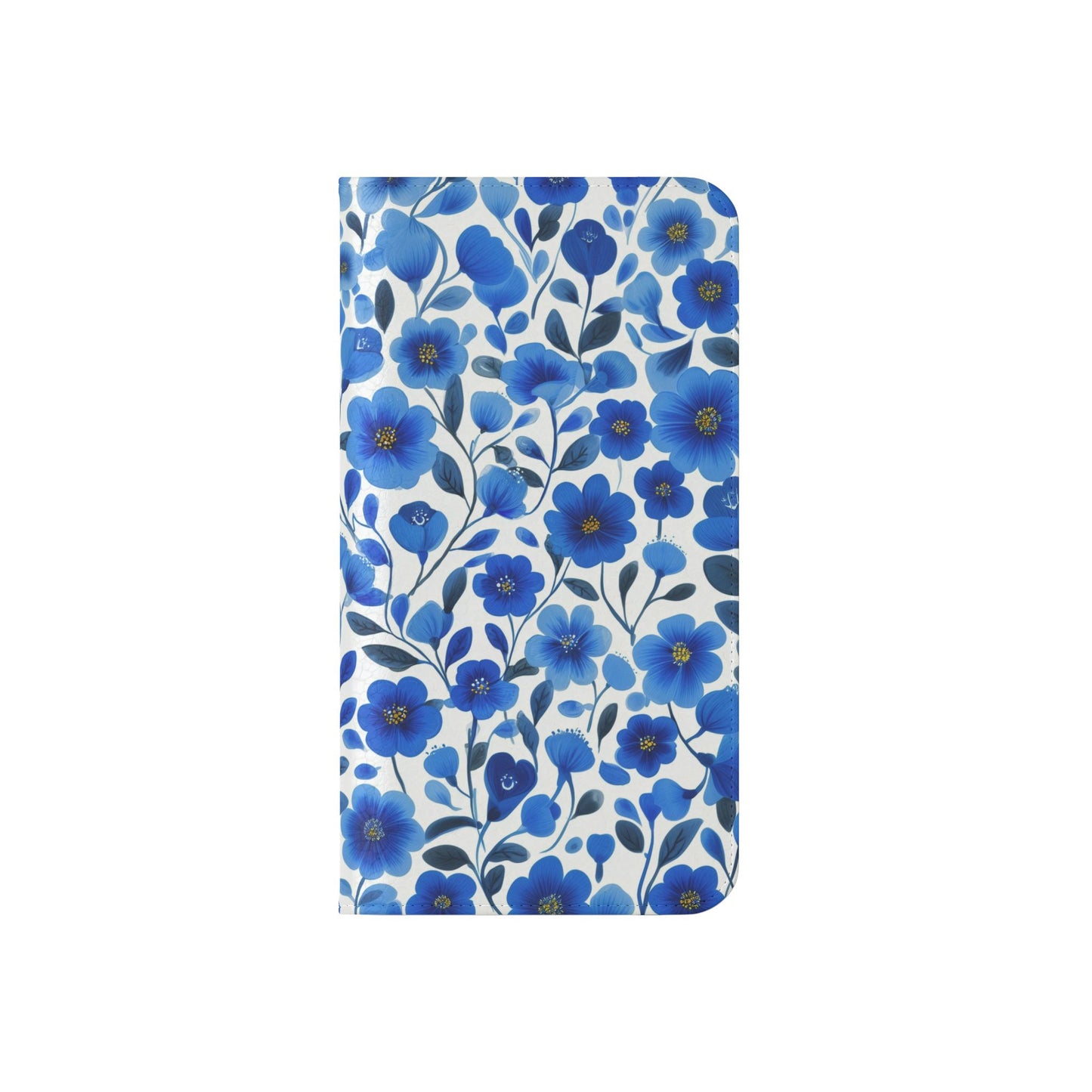 Blue Floral Pattern Flip Cases for Phones, Elegant Phone Wallet, Gift for Her, Stylish Phone Covers, Mother's Day Gift, Business Card Holder