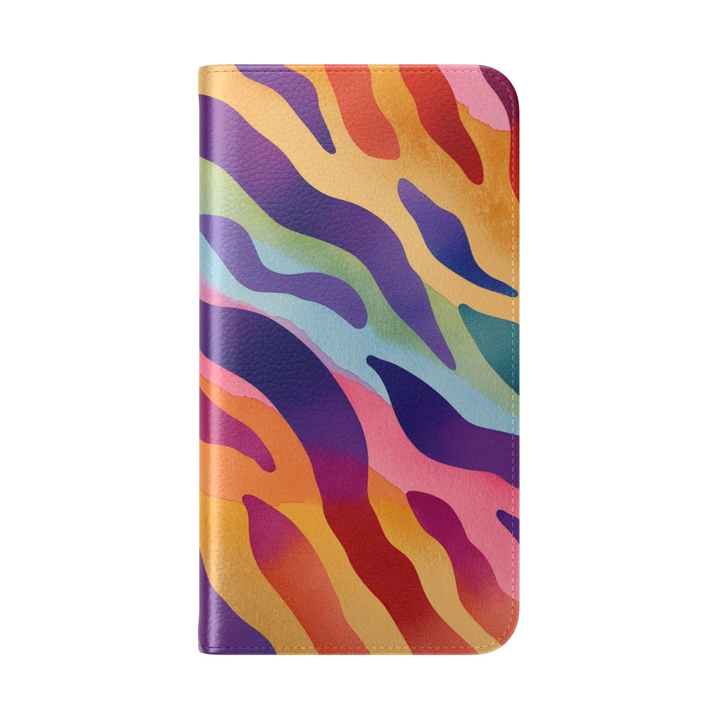 Colorful Zebra Print Phone Flip Case, Stylish Wallet Cover, Unique Mobile Accessory, Ideal Gift for Him/Her, Birthday/Anniversary Present