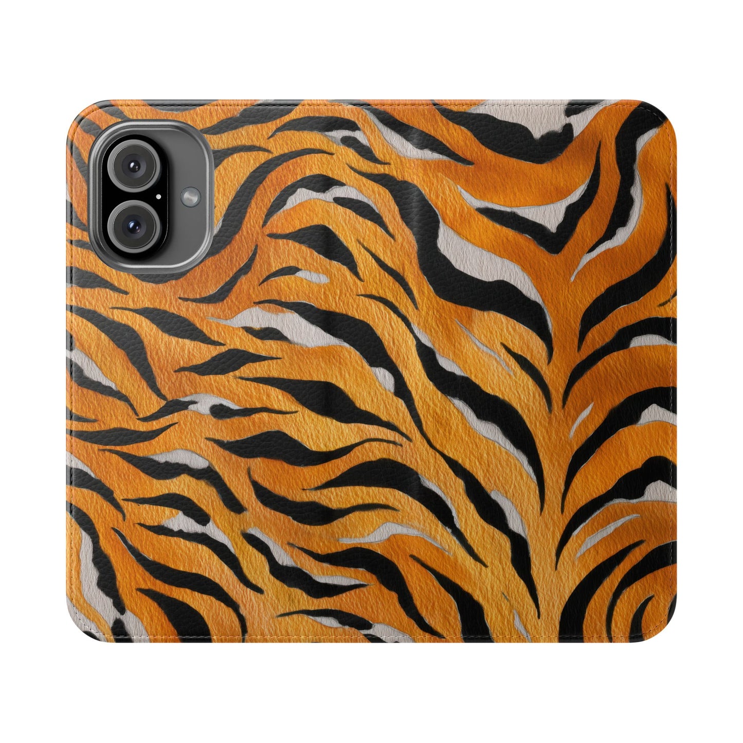 Tiger Print Flip Case, Personalized Phone Case, Stylish Wallet Case, Animal Print Cover, Gift for Wildlife Lovers