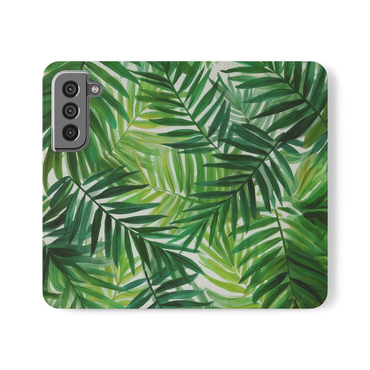 Tropical Leaf Flip Case for Phones, Eco-Friendly Phone Cover, Stylish Wallet Case, Perfect Gift for Nature Lovers, Spring/Summer Accessory