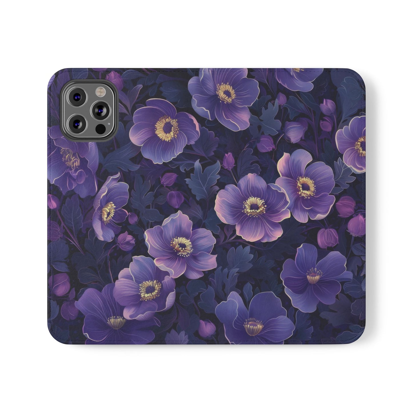 Floral Print Flip Case for Phone, Elegant Protective Cover, Stylish Wallet Case, Ideal Gift for Her, Trendy Cell Phone Accessory