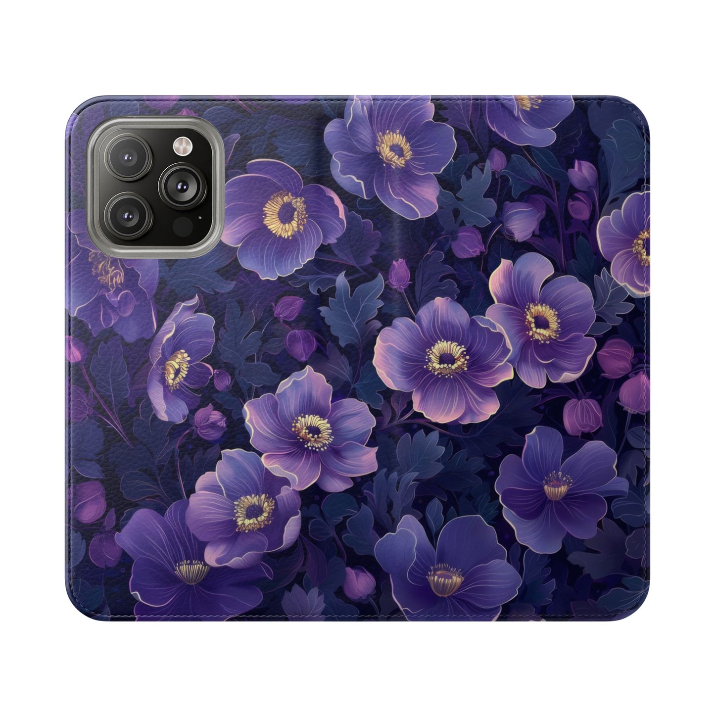 Floral Print Flip Case for Phone, Elegant Protective Cover, Stylish Wallet Case, Ideal Gift for Her, Trendy Cell Phone Accessory