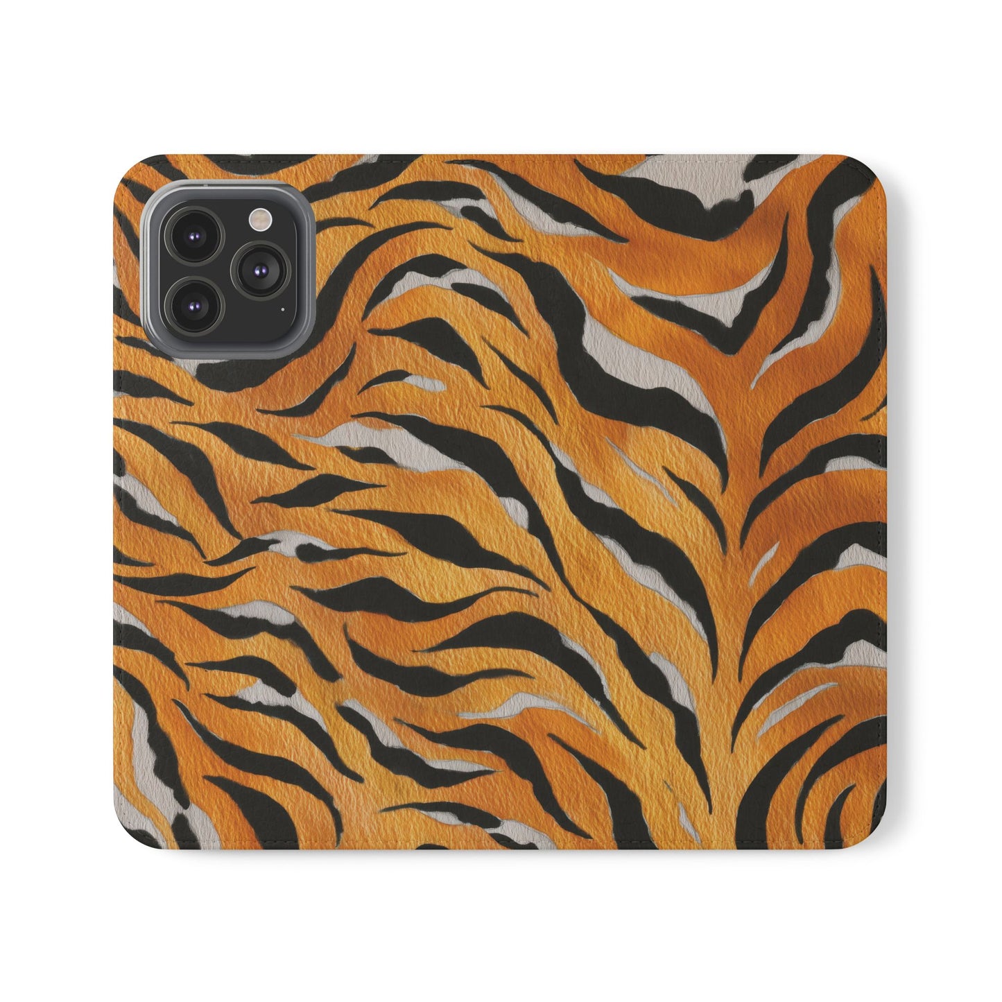 Tiger Print Flip Case, Personalized Phone Case, Stylish Wallet Case, Animal Print Cover, Gift for Wildlife Lovers