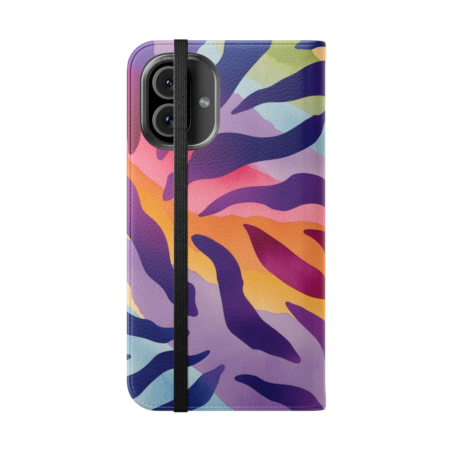 Colorful Zebra Print Phone Flip Case, Stylish Wallet Cover, Unique Mobile Accessory, Ideal Gift for Him/Her, Birthday/Anniversary Present