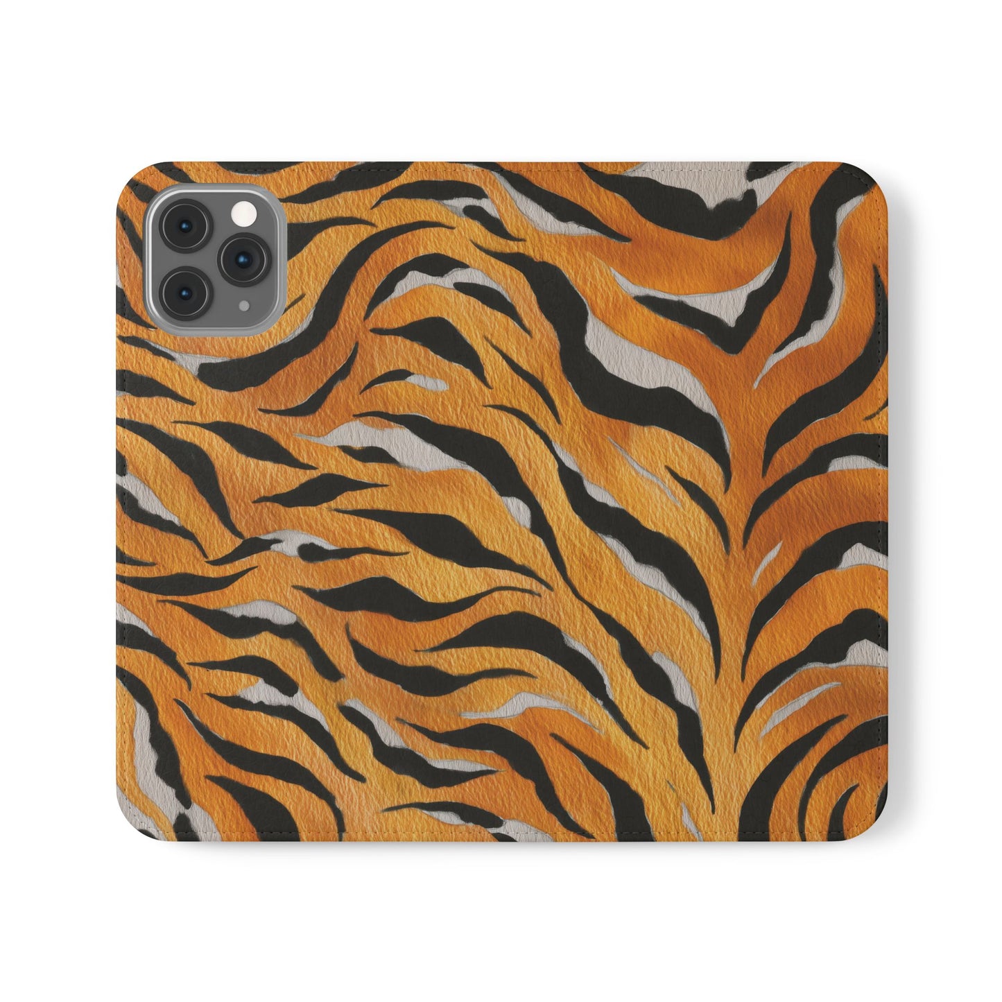 Tiger Print Flip Case, Personalized Phone Case, Stylish Wallet Case, Animal Print Cover, Gift for Wildlife Lovers