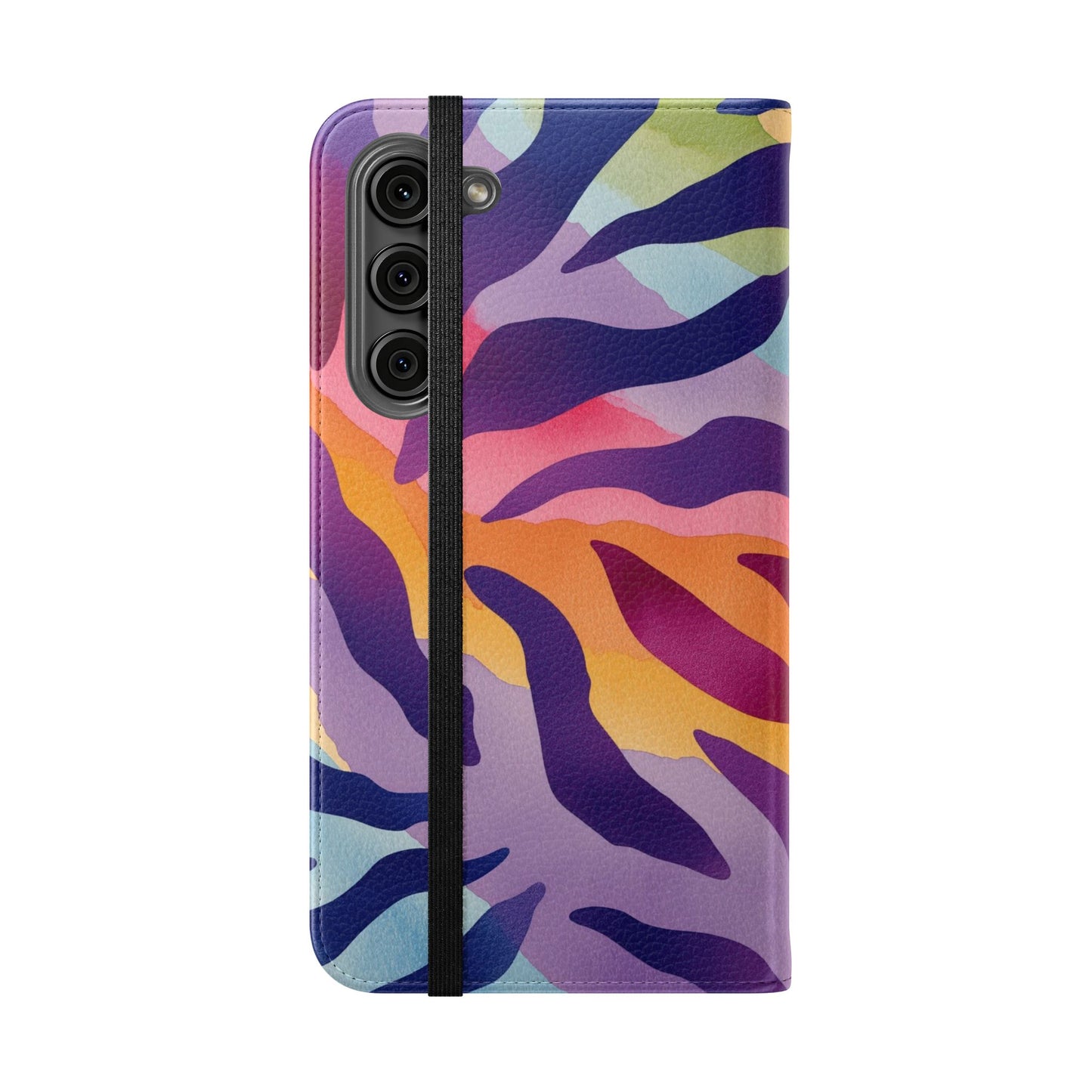 Colorful Zebra Print Phone Flip Case, Stylish Wallet Cover, Unique Mobile Accessory, Ideal Gift for Him/Her, Birthday/Anniversary Present