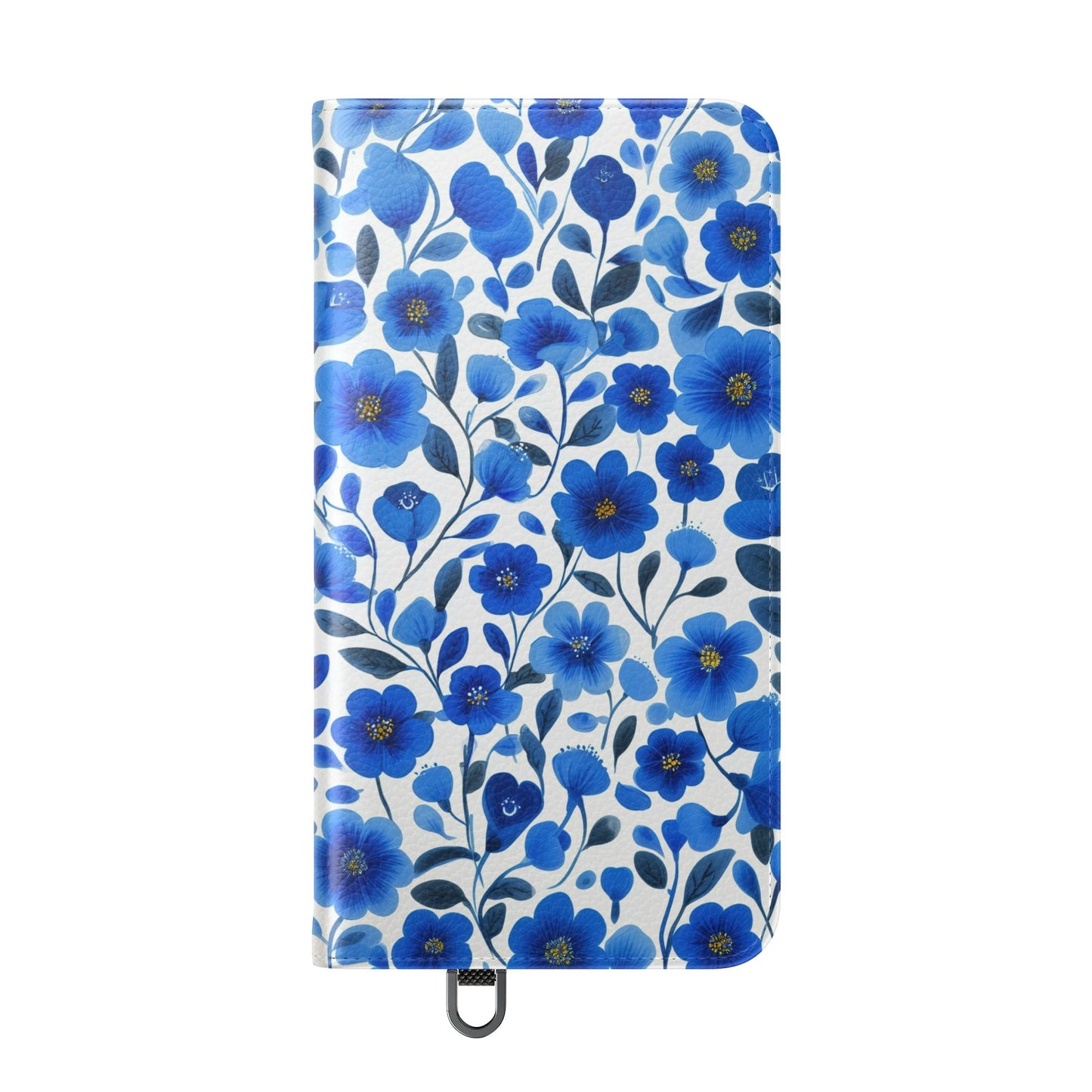 Blue Floral Pattern Flip Cases for Phones, Elegant Phone Wallet, Gift for Her, Stylish Phone Covers, Mother's Day Gift, Business Card Holder