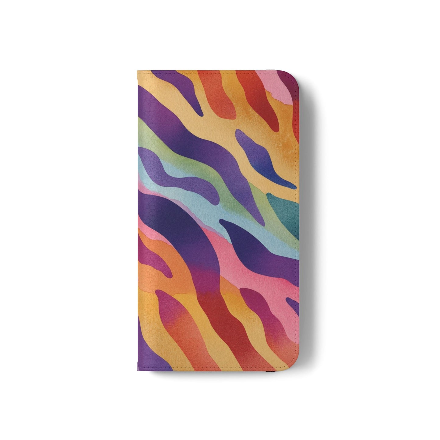 Colorful Zebra Print Phone Flip Case, Stylish Wallet Cover, Unique Mobile Accessory, Ideal Gift for Him/Her, Birthday/Anniversary Present