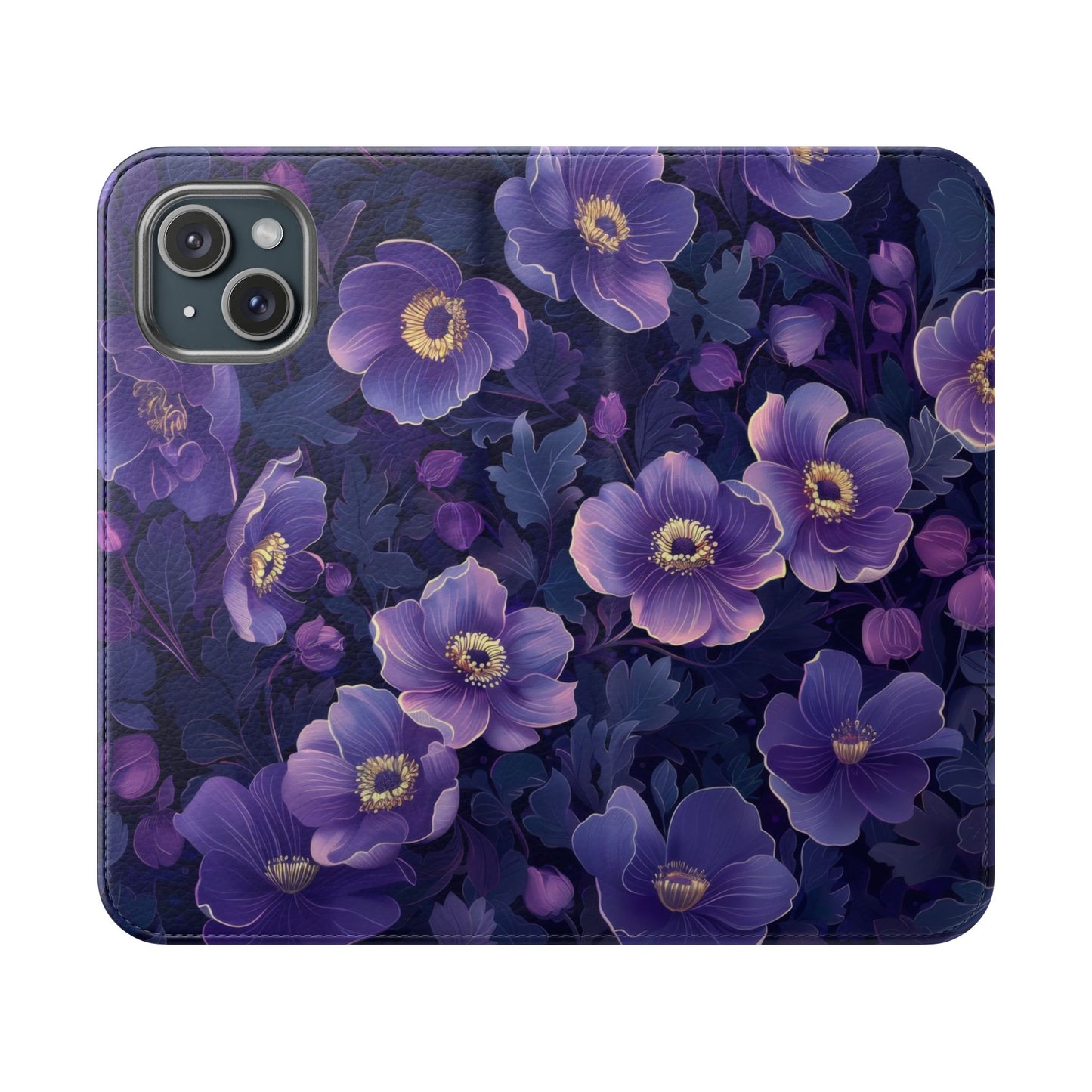 Floral Print Flip Case for Phone, Elegant Protective Cover, Stylish Wallet Case, Ideal Gift for Her, Trendy Cell Phone Accessory