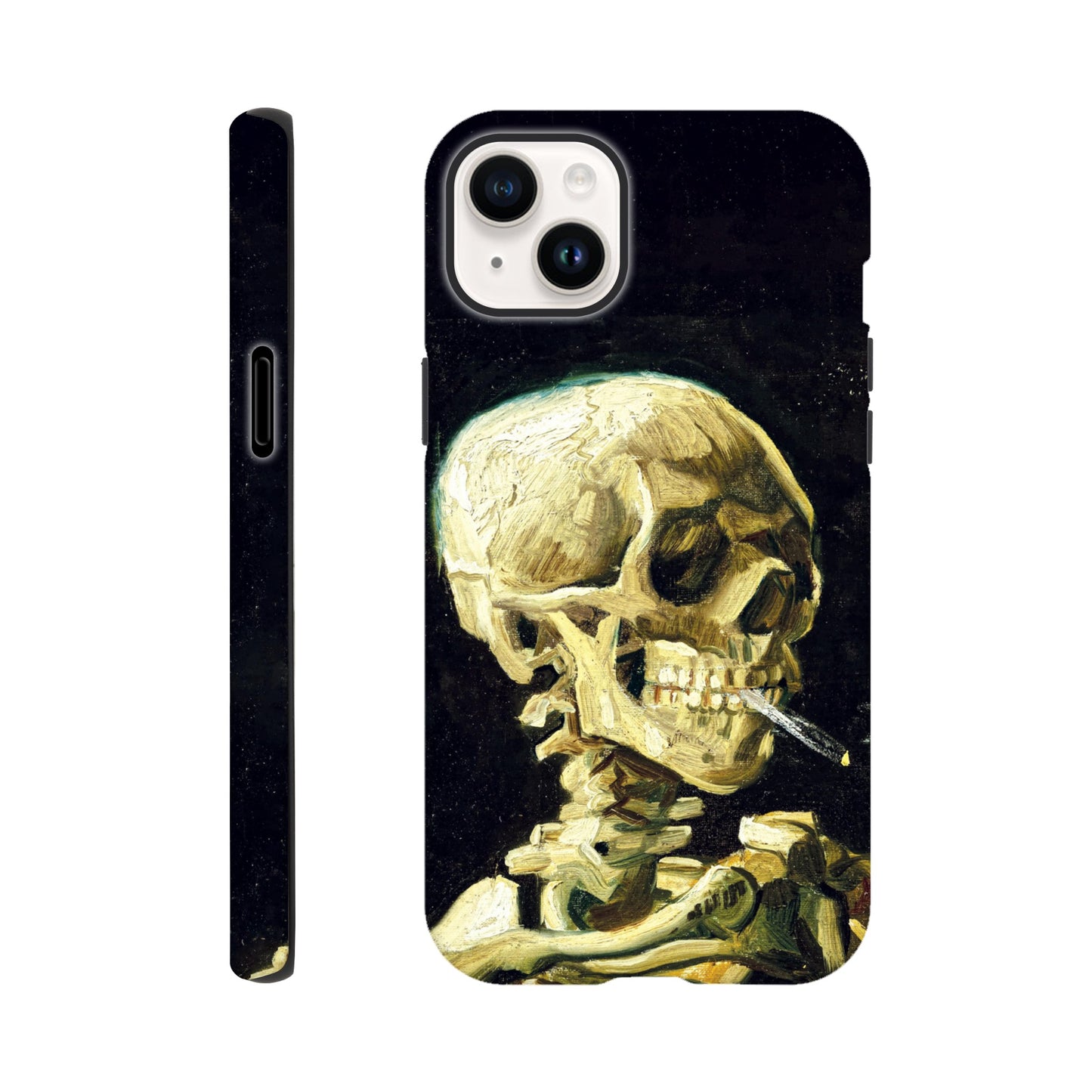 Head of a skeleton with a burning cigarette By Vincent Van Gogh - Phone case sturdy