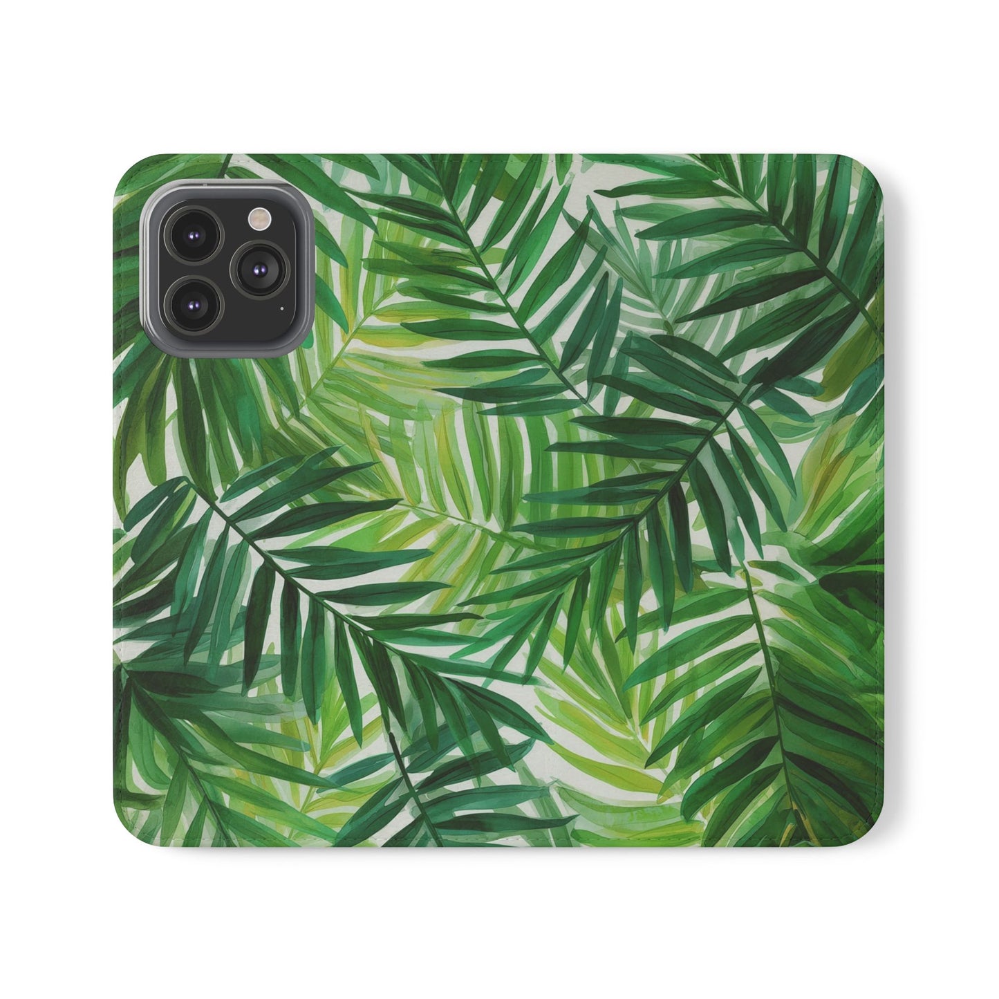 Tropical Leaf Flip Case for Phones, Eco-Friendly Phone Cover, Stylish Wallet Case, Perfect Gift for Nature Lovers, Spring/Summer Accessory