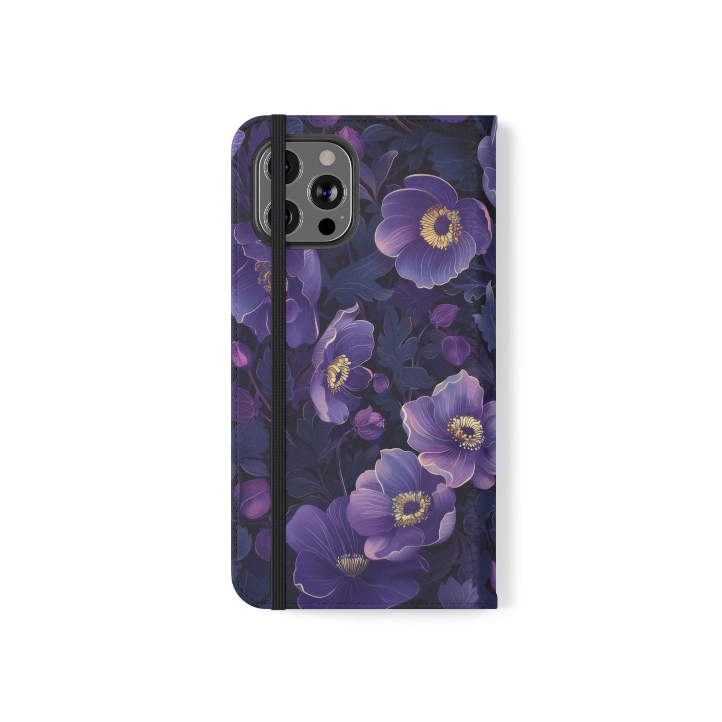 Floral Print Flip Case for Phone, Elegant Protective Cover, Stylish Wallet Case, Ideal Gift for Her, Trendy Cell Phone Accessory