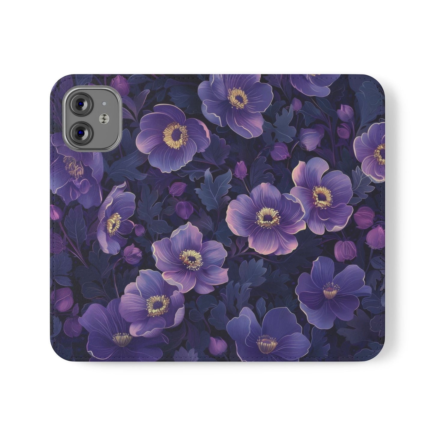 Floral Print Flip Case for Phone, Elegant Protective Cover, Stylish Wallet Case, Ideal Gift for Her, Trendy Cell Phone Accessory