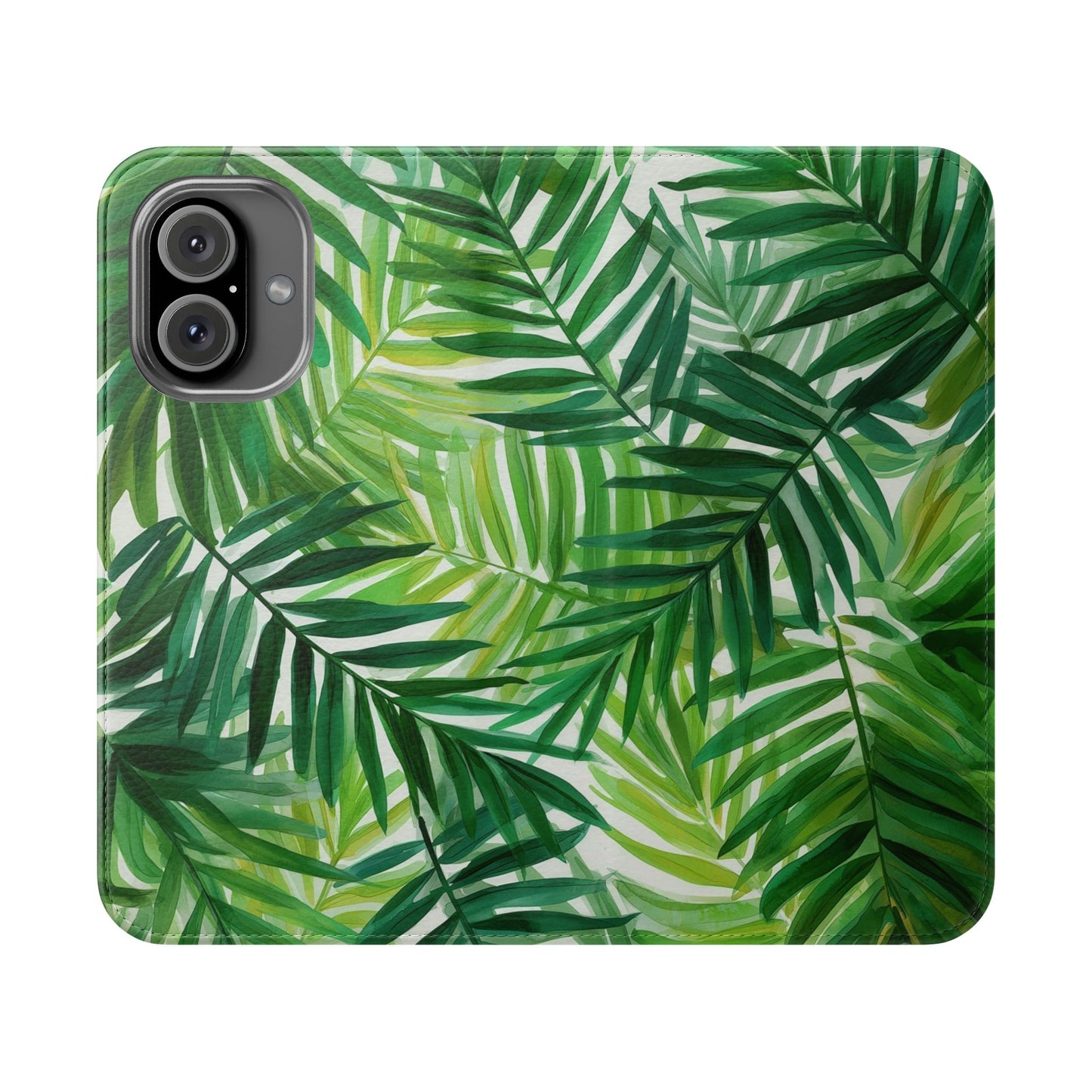Tropical Leaf Flip Case for Phones, Eco-Friendly Phone Cover, Stylish Wallet Case, Perfect Gift for Nature Lovers, Spring/Summer Accessory