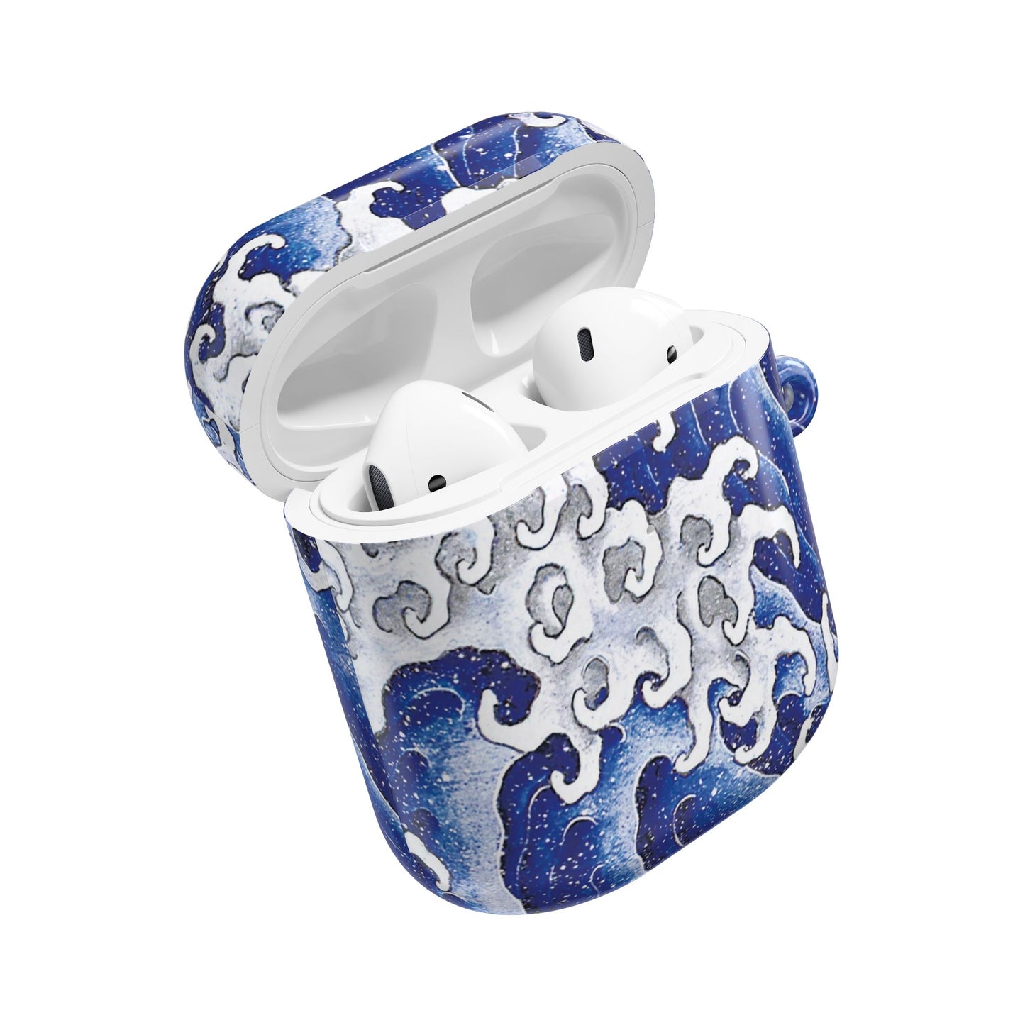 Stylish AirPod Cases with Masculine Wave by Hokusai Design, Trendy Tech Accessories for Gift, Personal Use, Holidays, Beach Lovers, Music Enthusiasts