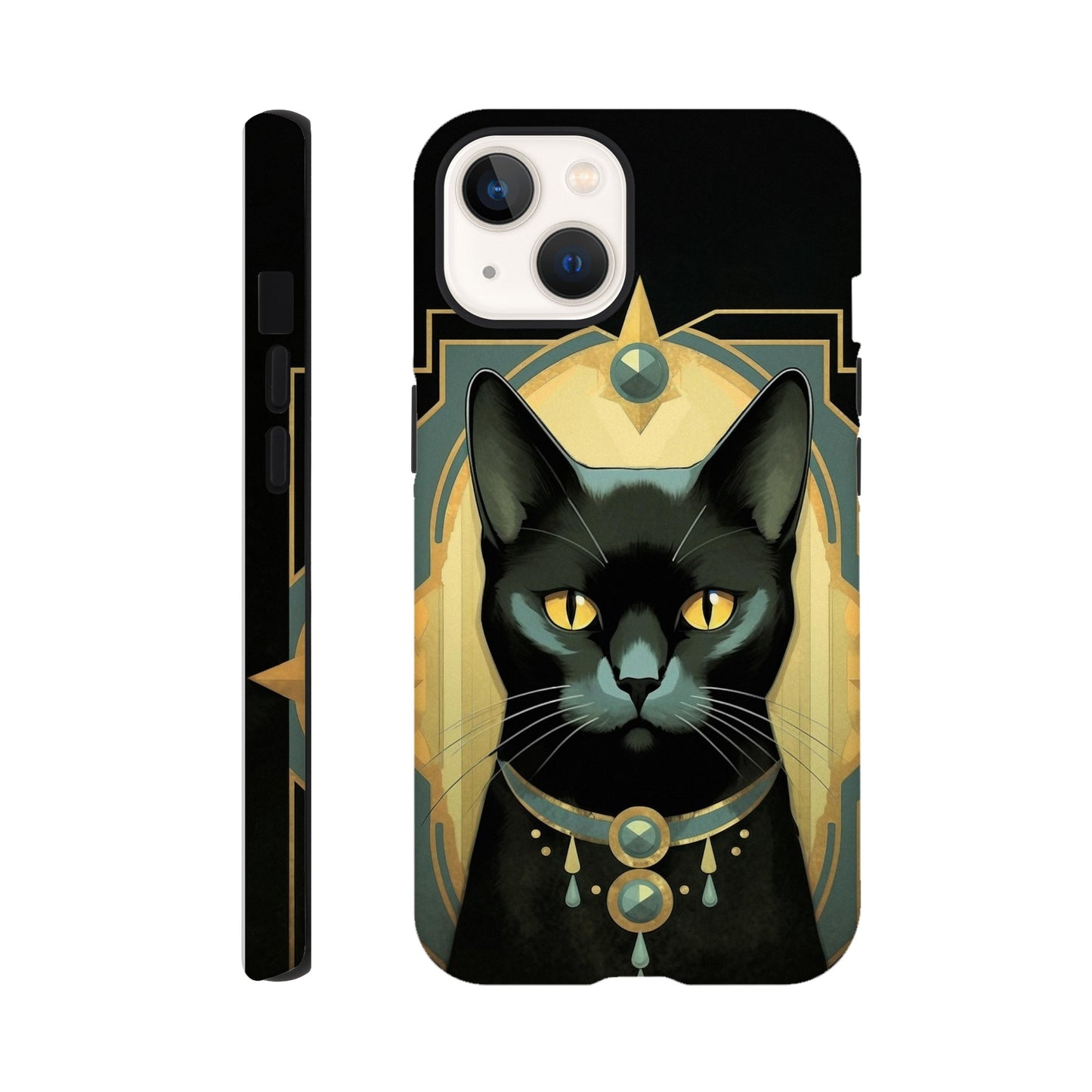 Art Deco Elegant black cat I - Phone Case sturdy