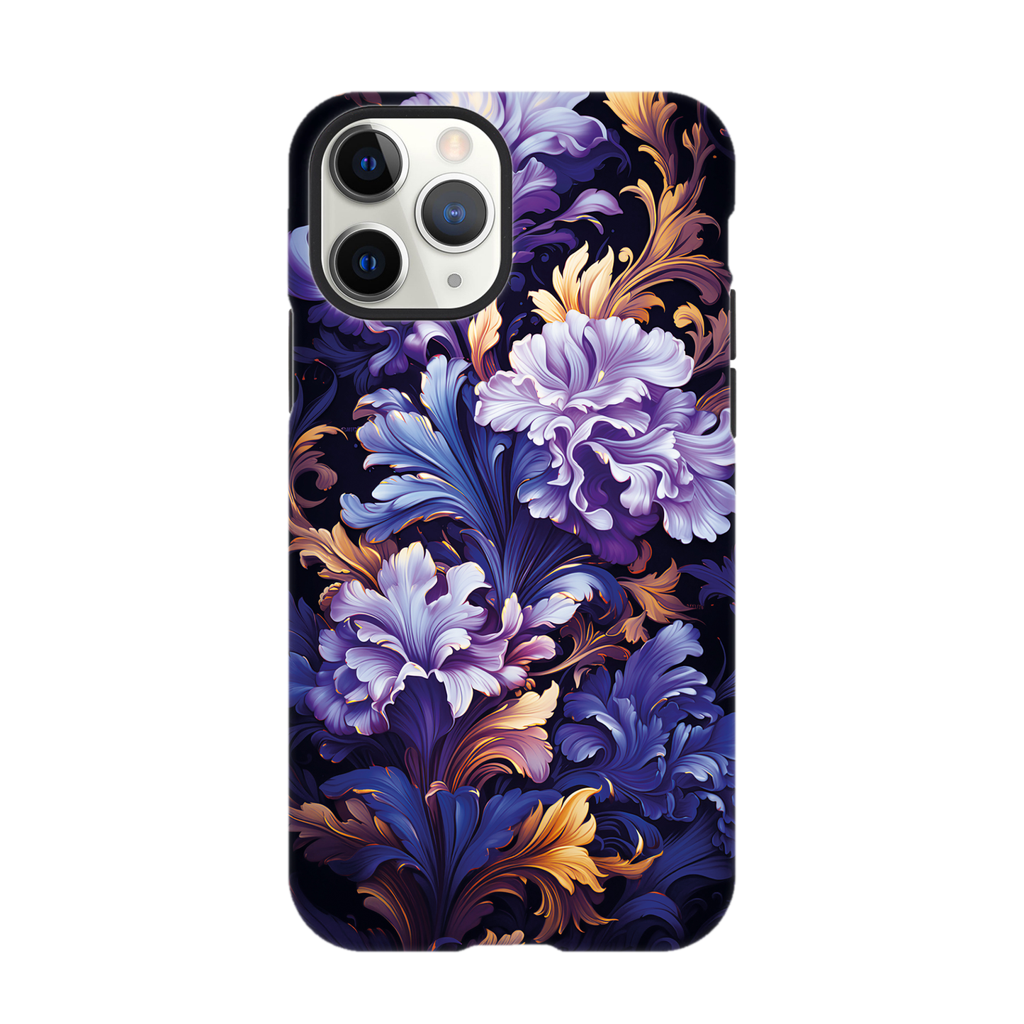 Purple flower art deco pattern- Phone Case sturdy