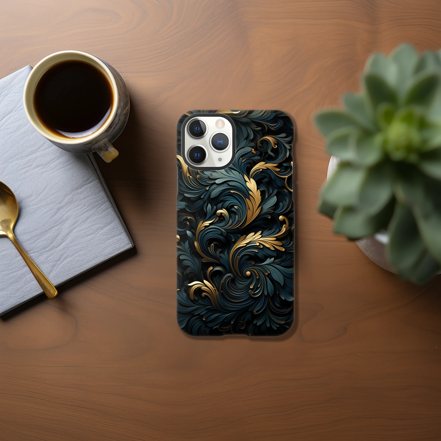 Black and gold art deco pattern- Phone Case sturdy