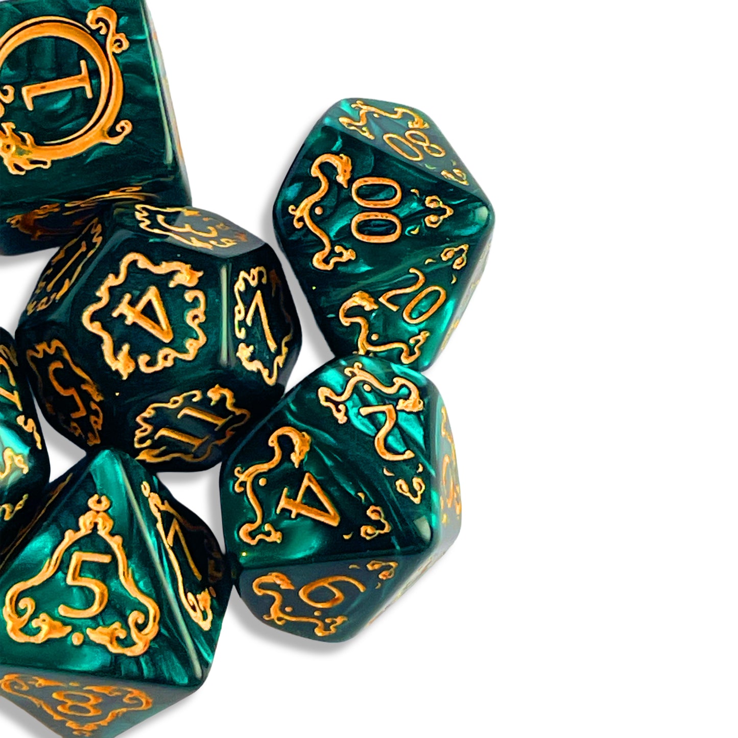 Emerald Green D&D Dice | Gem-Inspired RPG Dice Set