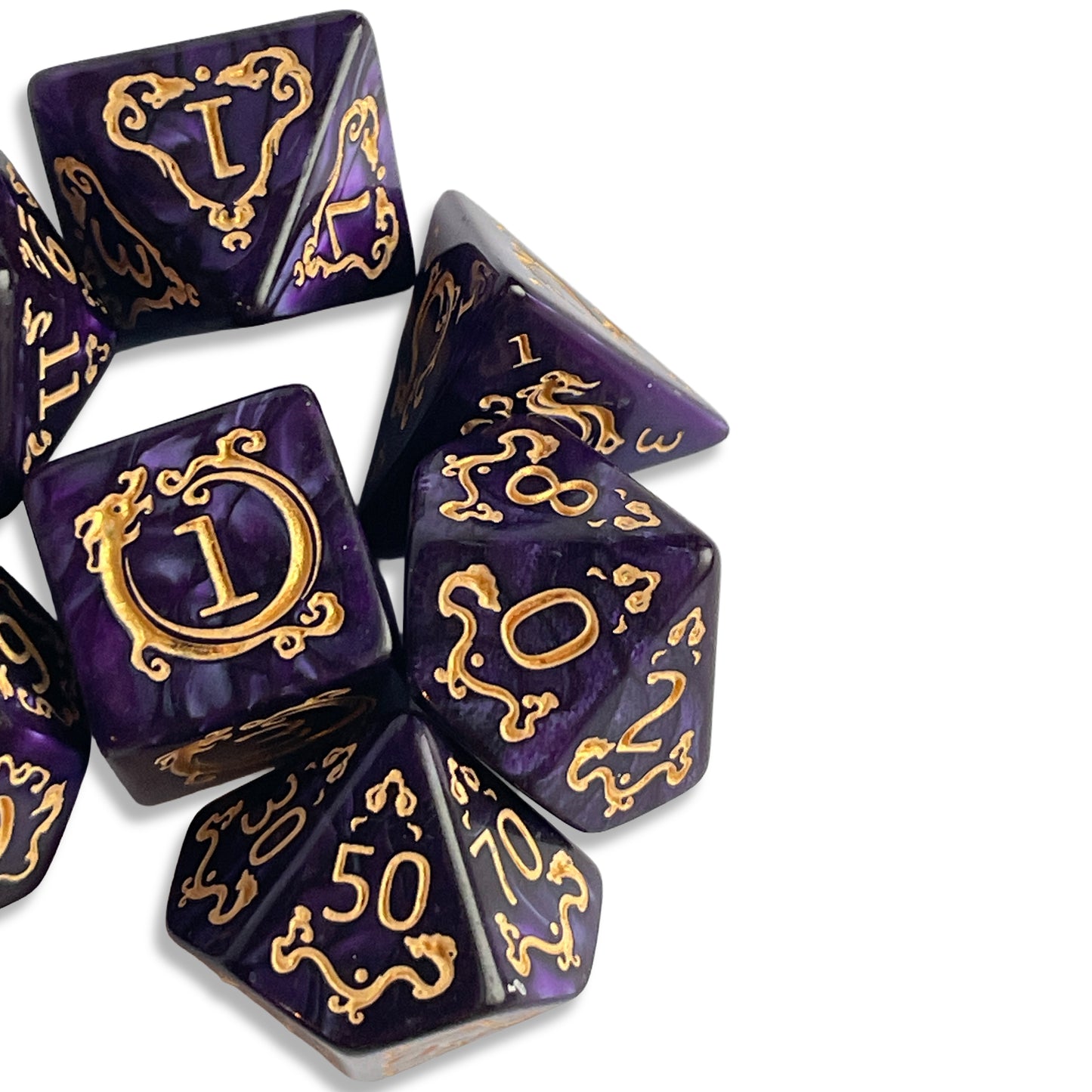 Deep Purple D&D Dice | Dark Fantasy RPG Dice Set