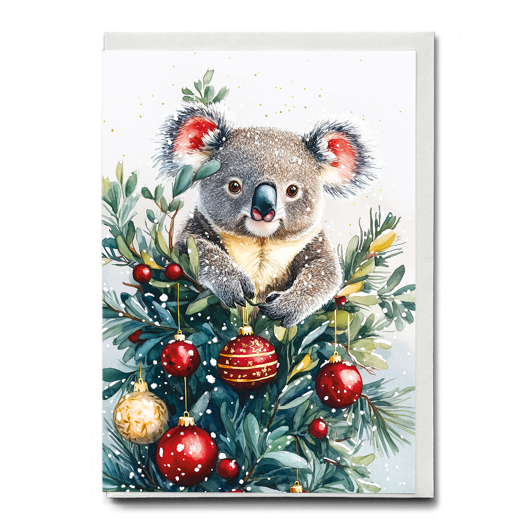 Koala in a Christmas tree - Greeting Card