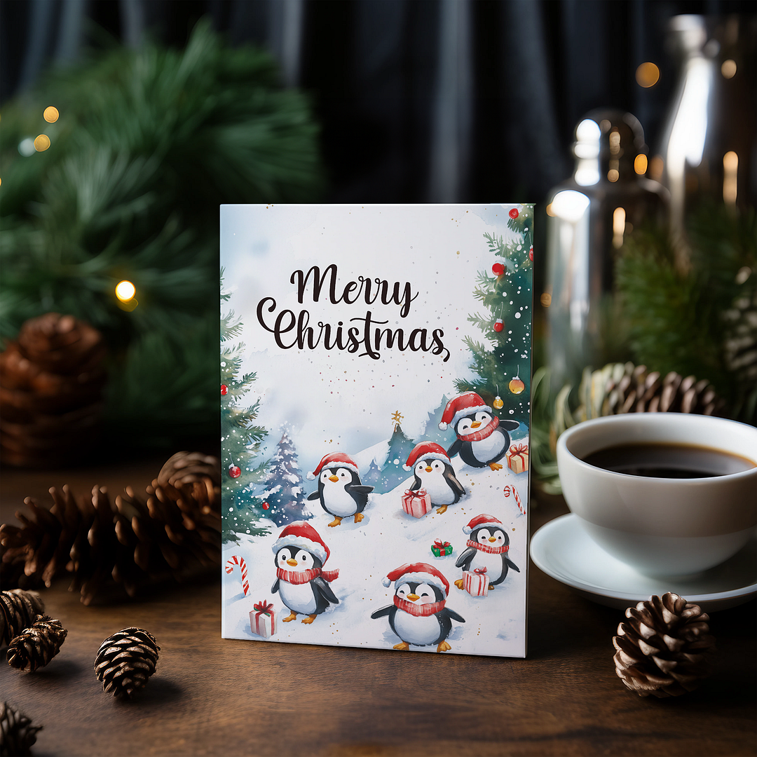 Merry Christmas (penguin) - Greeting Card