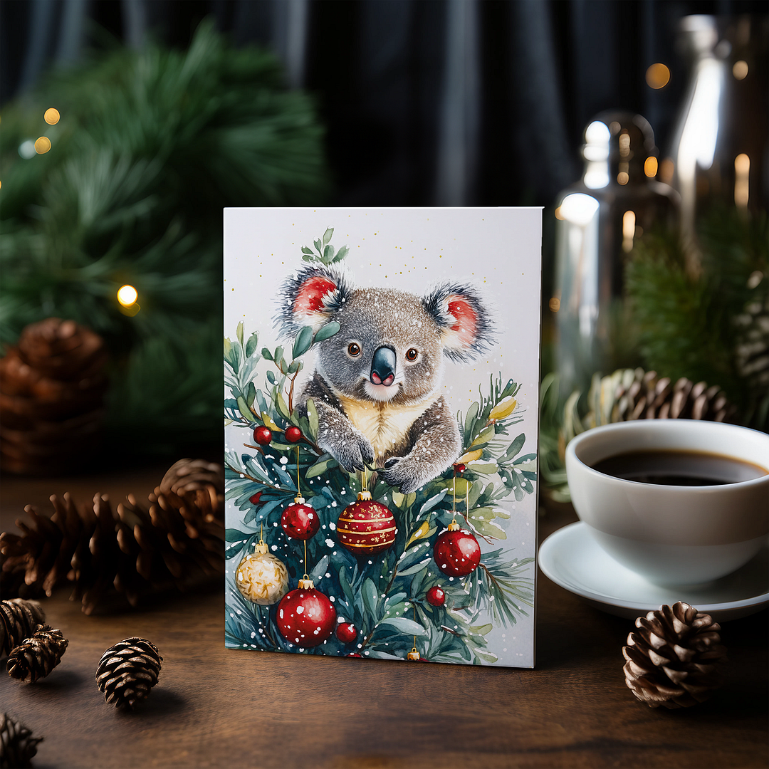 Koala in a Christmas tree - Greeting Card