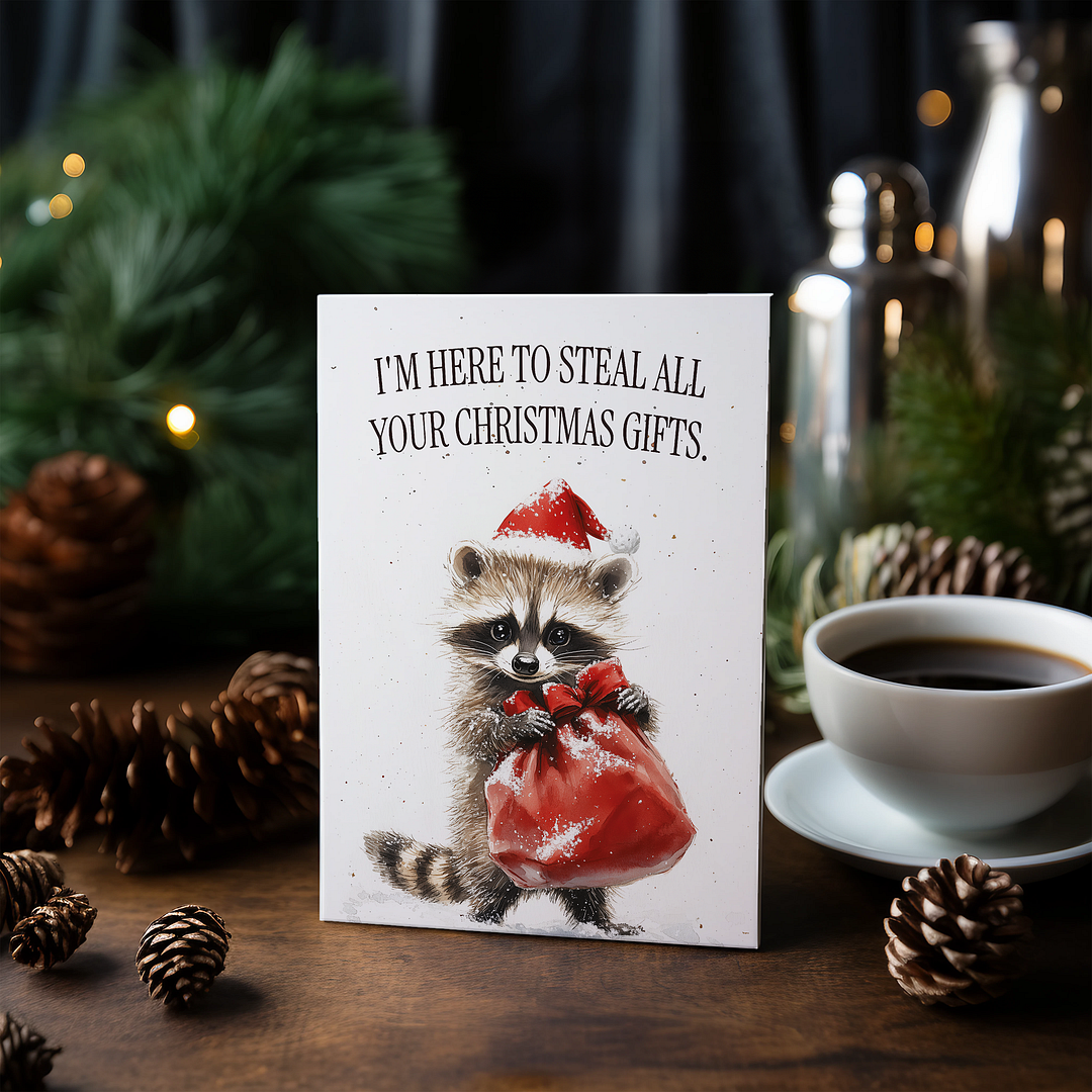 I'm here to steal all your Christmas gifts. - Greeting Card