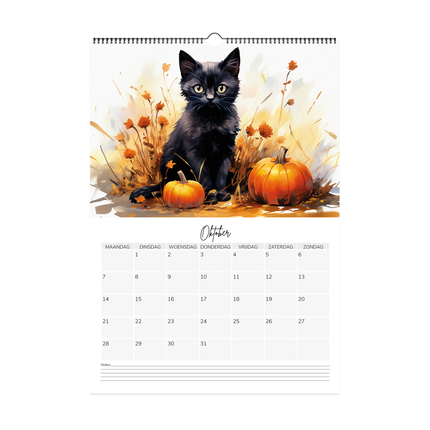 Watercolour kitten Calendar 2024