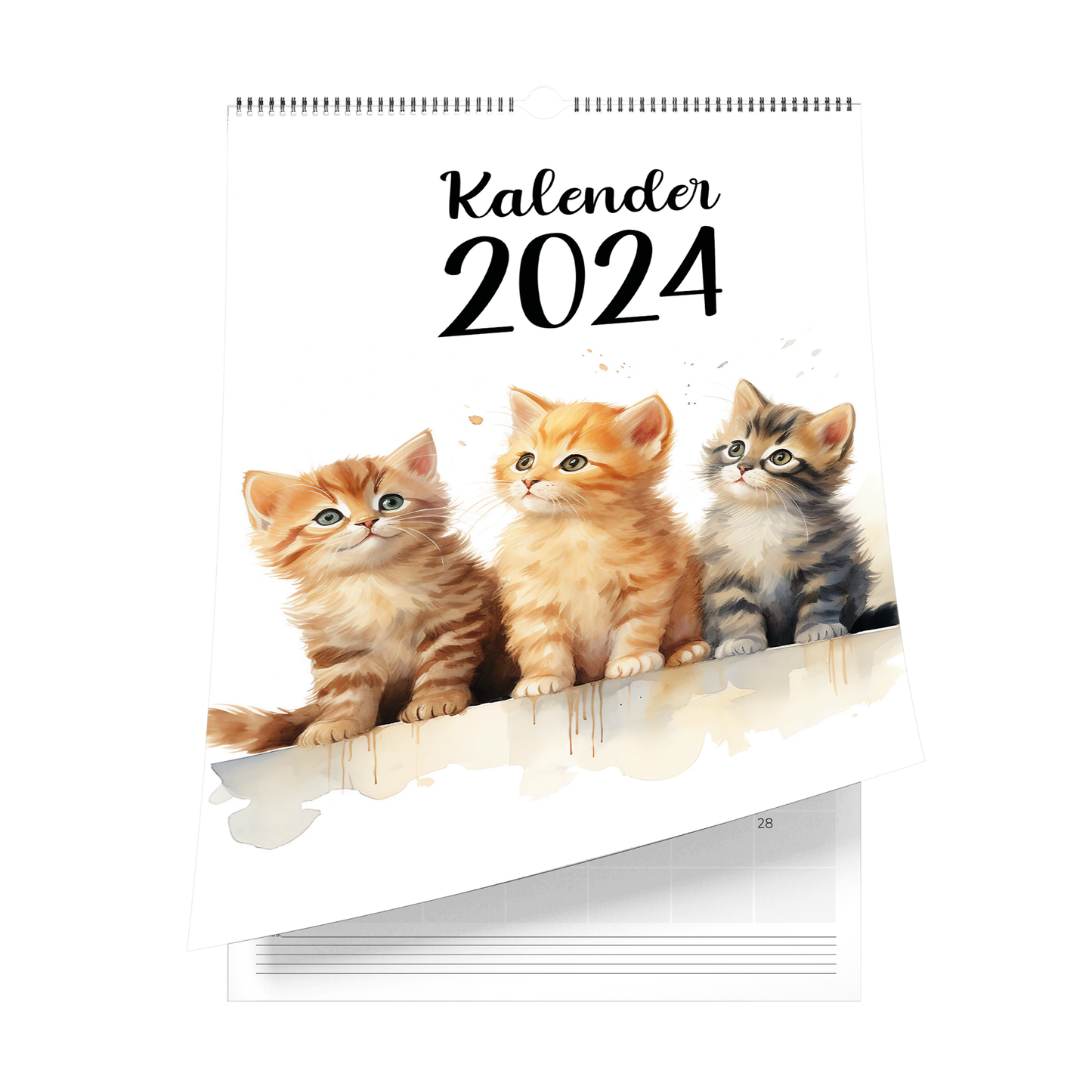 Watercolour kitten Calendar 2024