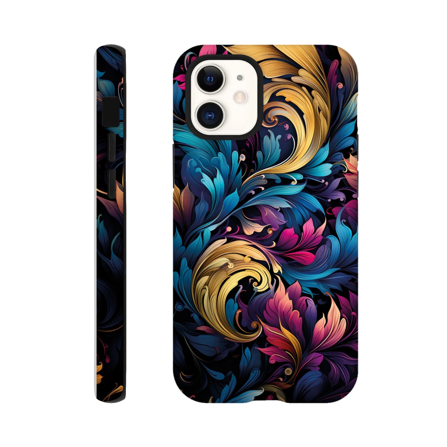 colourful leaves pattern art deco pattern- Phone Case sturdy