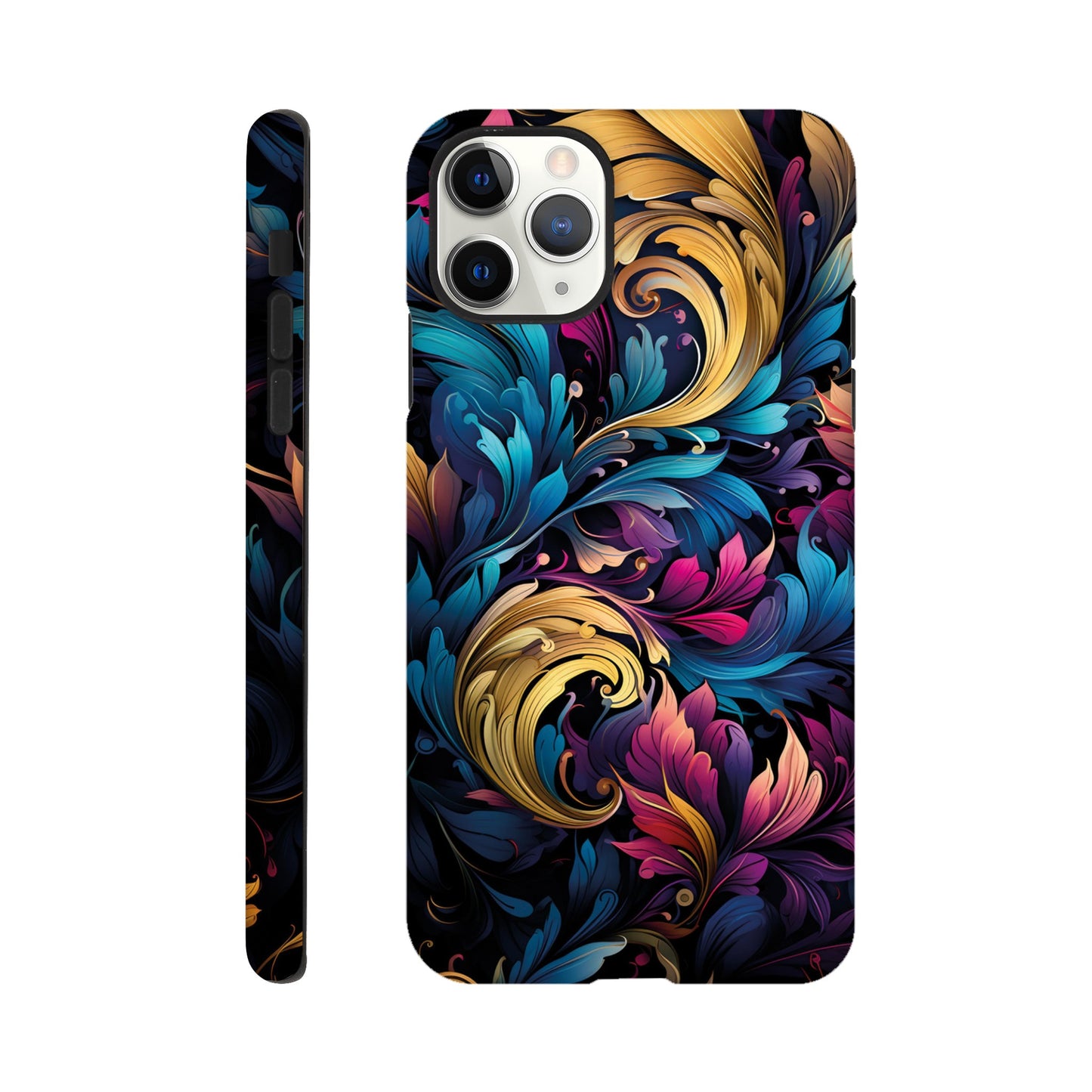 colourful leaves pattern art deco pattern- Phone Case sturdy