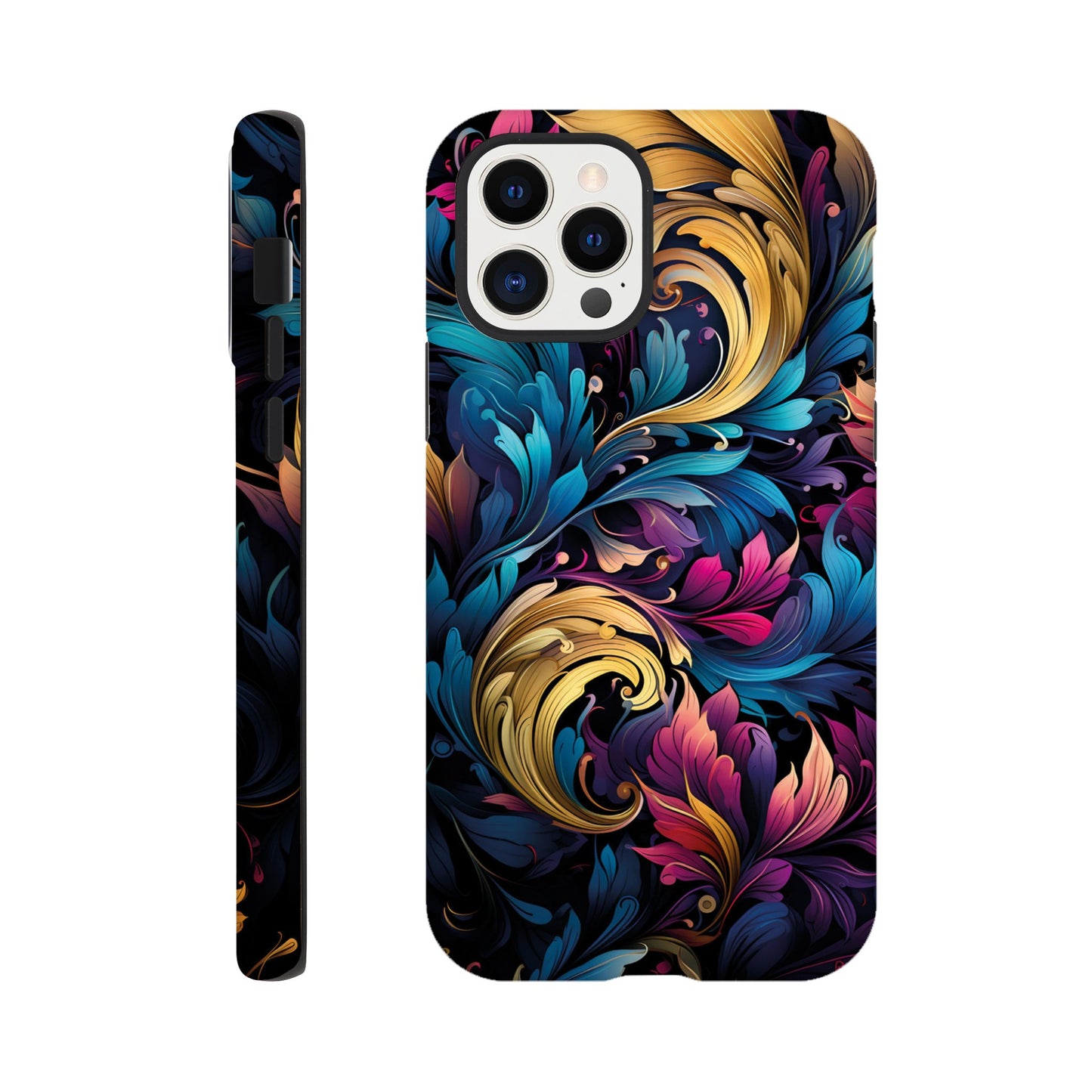 colourful leaves pattern art deco pattern- Phone Case sturdy