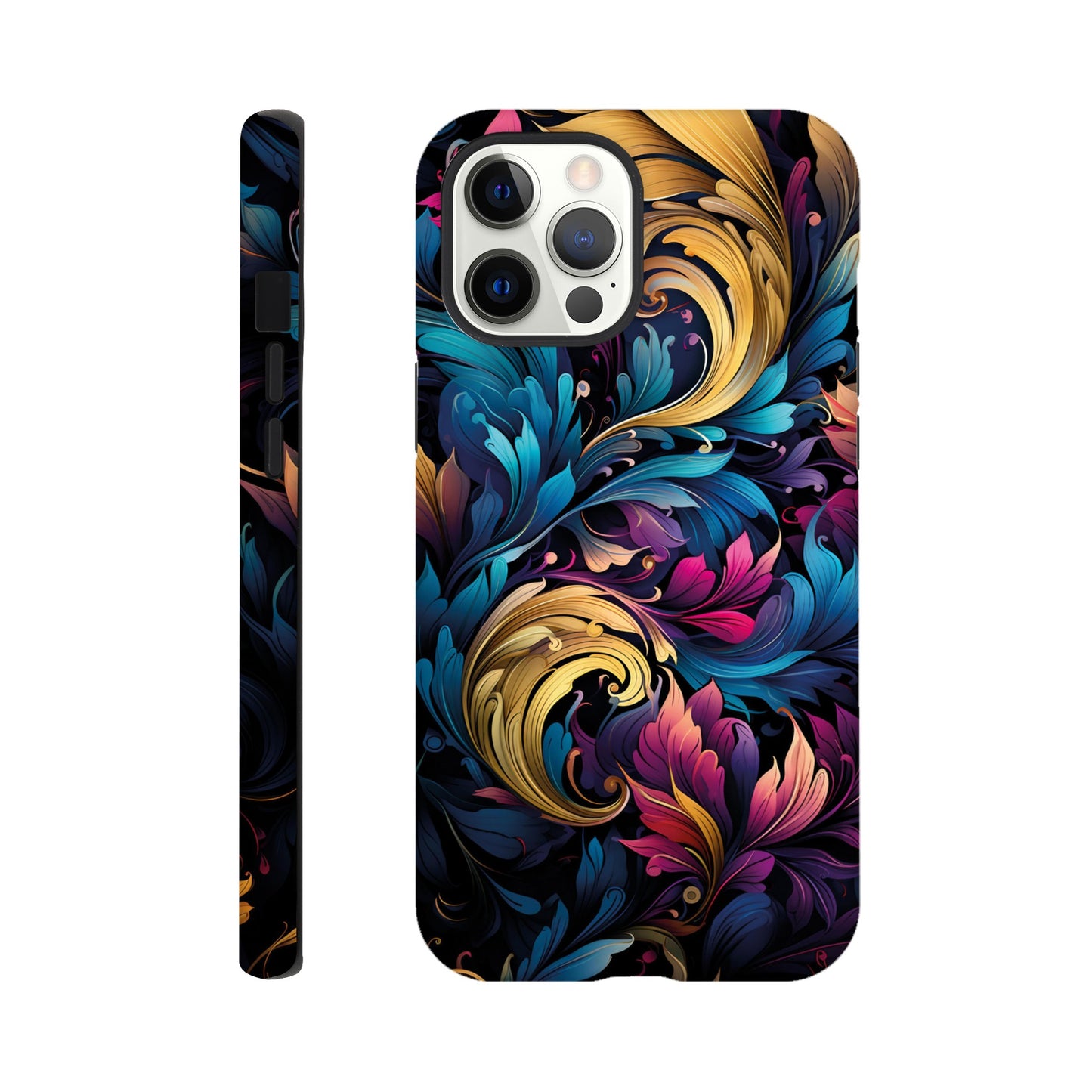 colourful leaves pattern art deco pattern- Phone Case sturdy