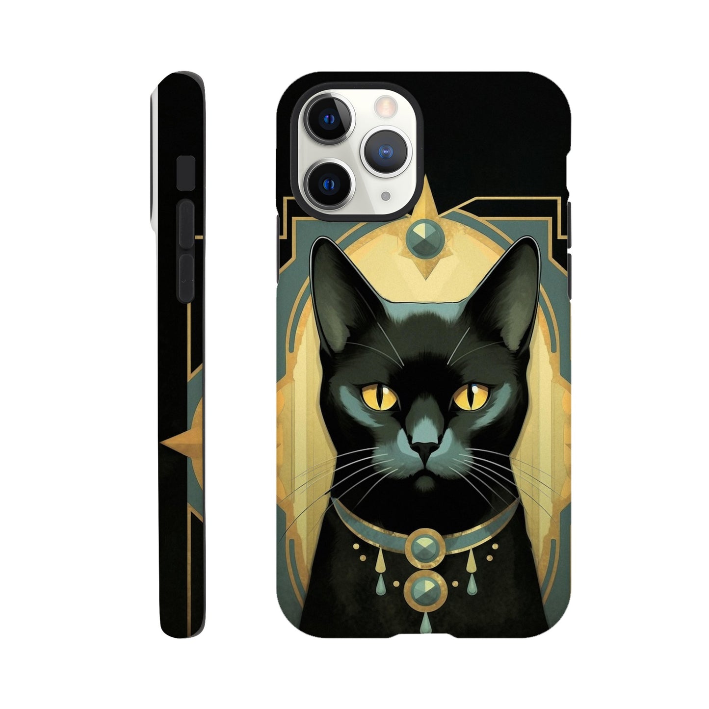 Art Deco Elegant black cat I - Phone Case sturdy