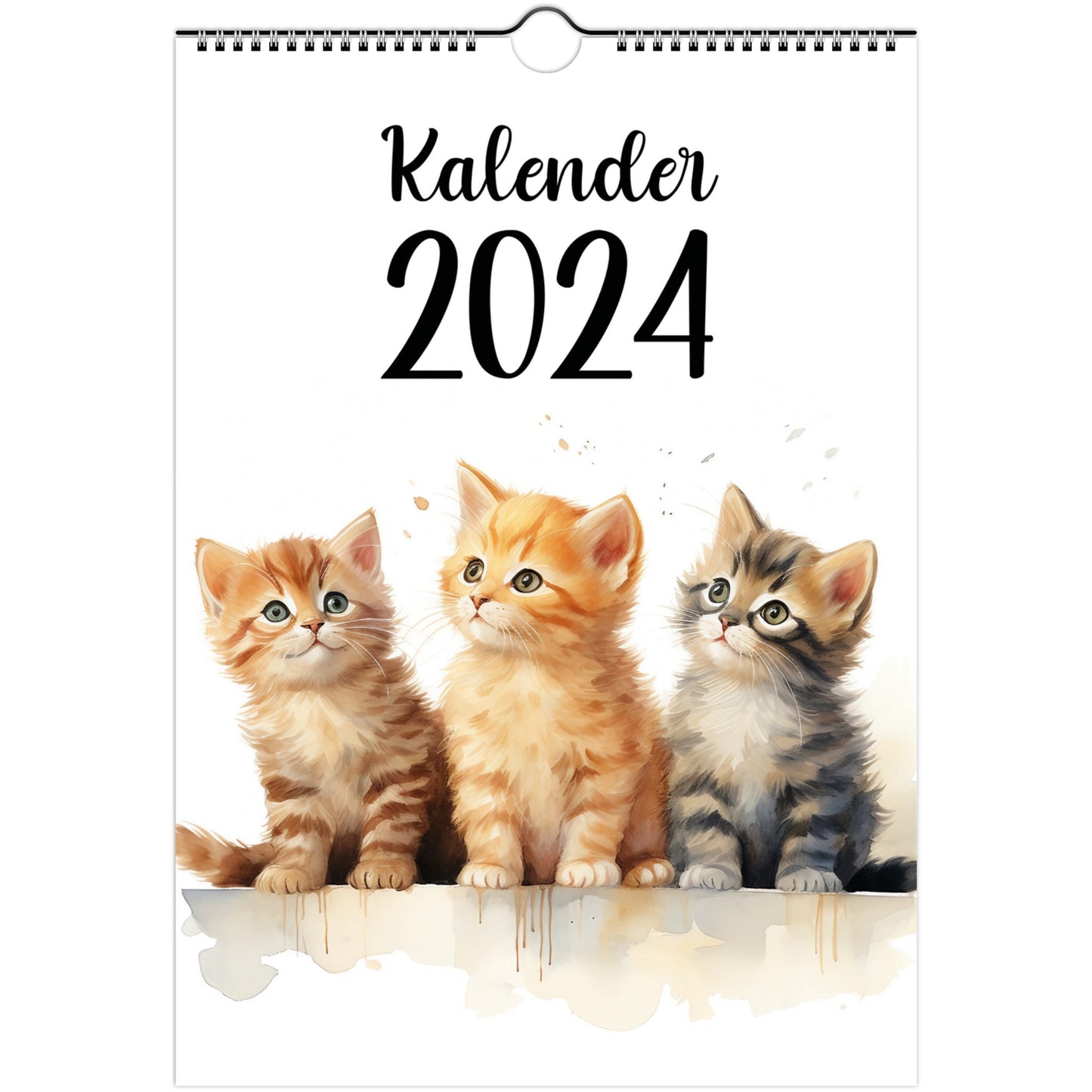 Watercolour kitten Calendar 2024