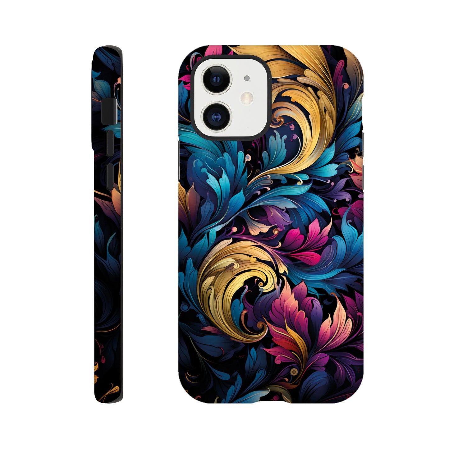 colourful leaves pattern art deco pattern- Phone Case sturdy