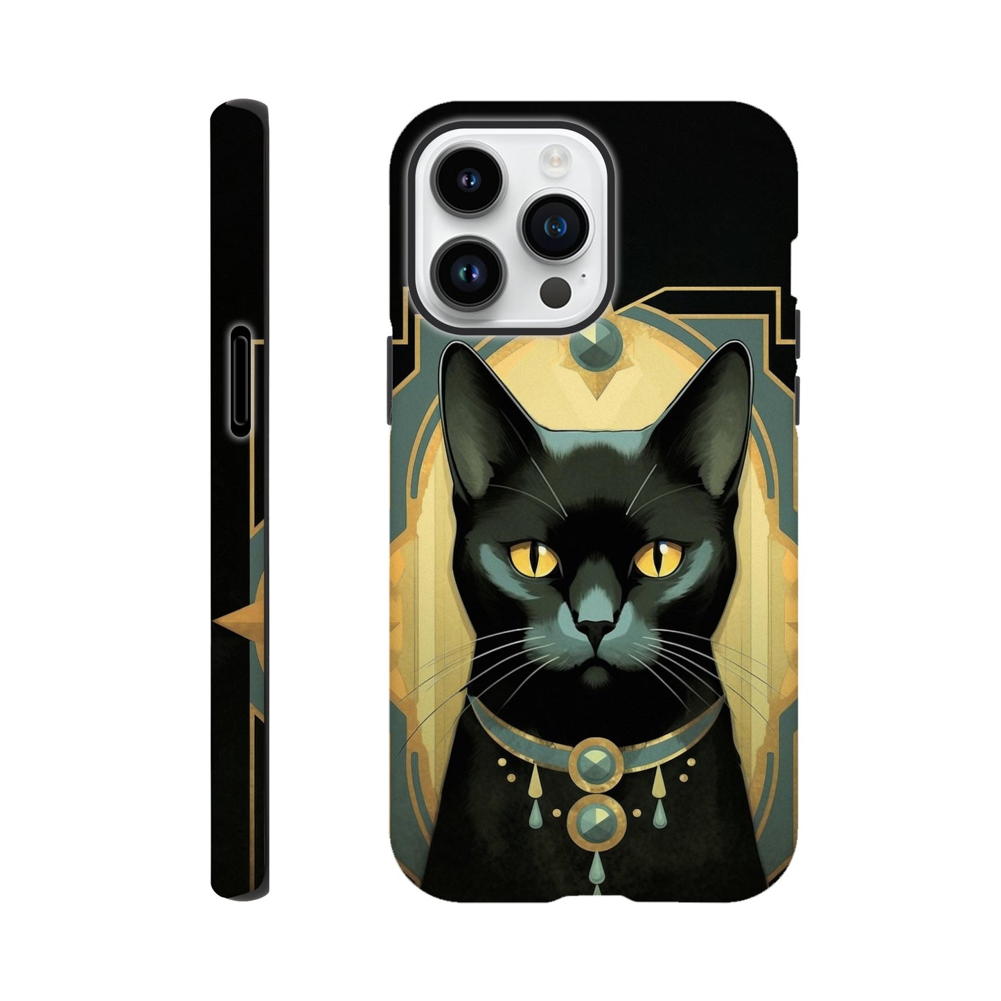 Art Deco Elegant black cat I - Phone Case sturdy