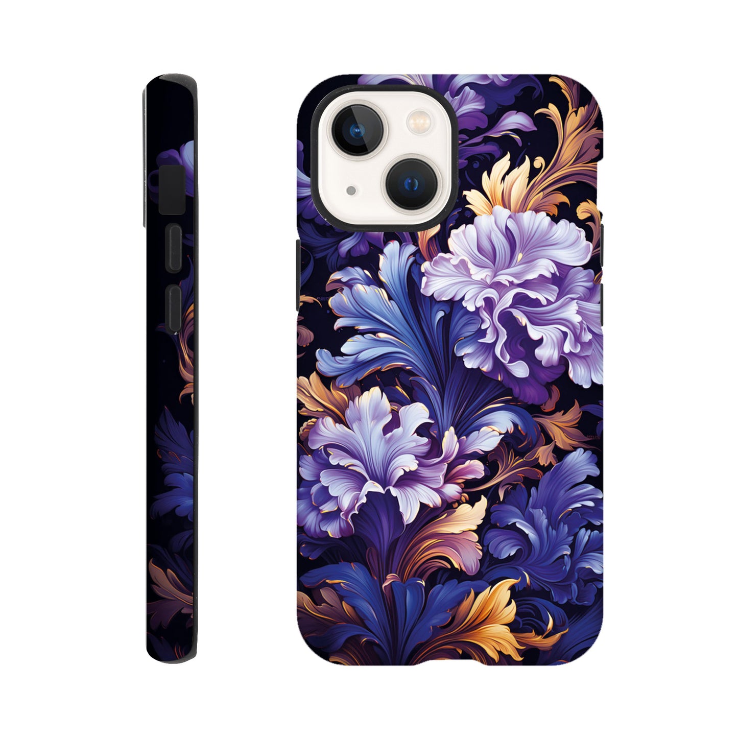 Purple flower art deco pattern- Phone Case sturdy