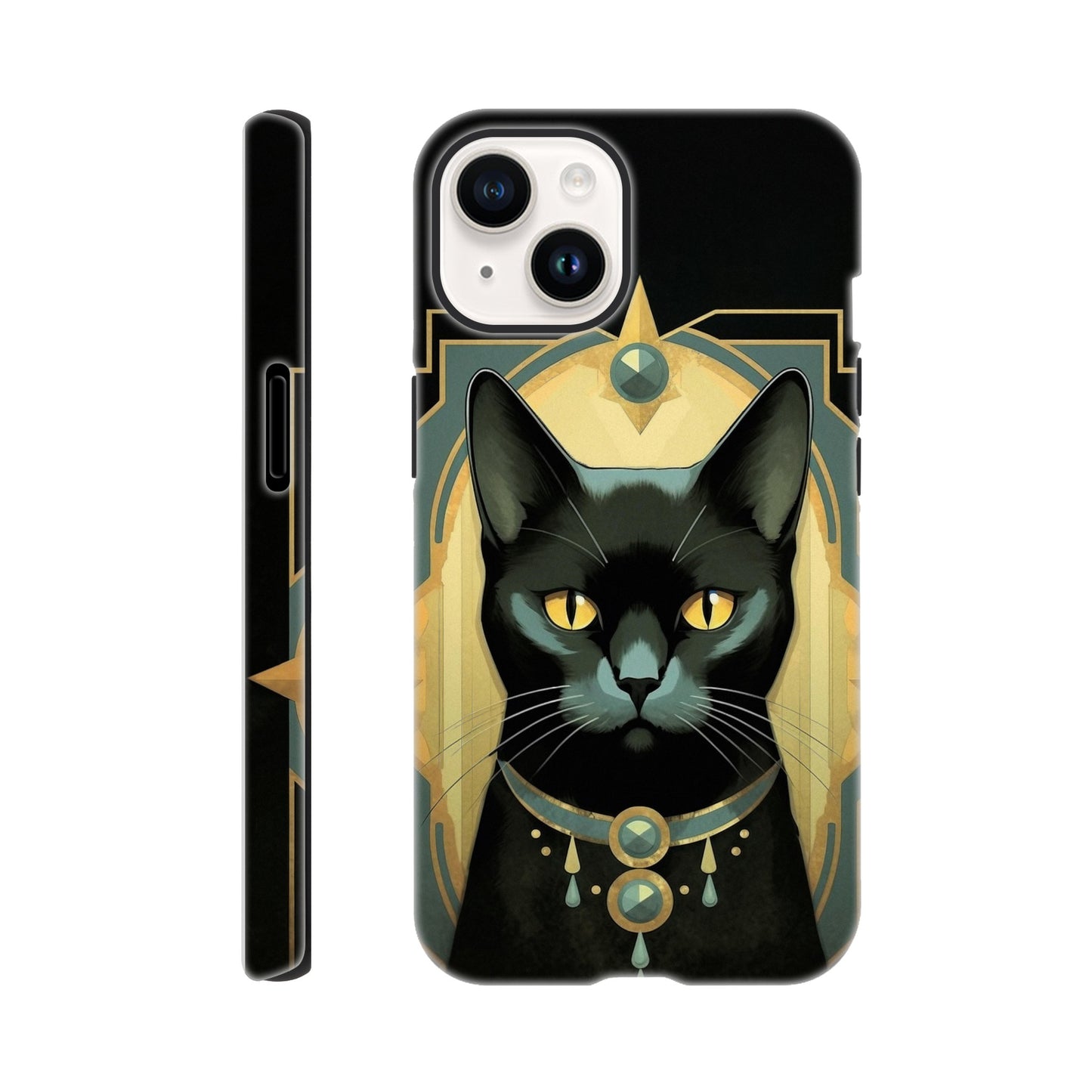 Art Deco Elegant black cat I - Phone Case sturdy