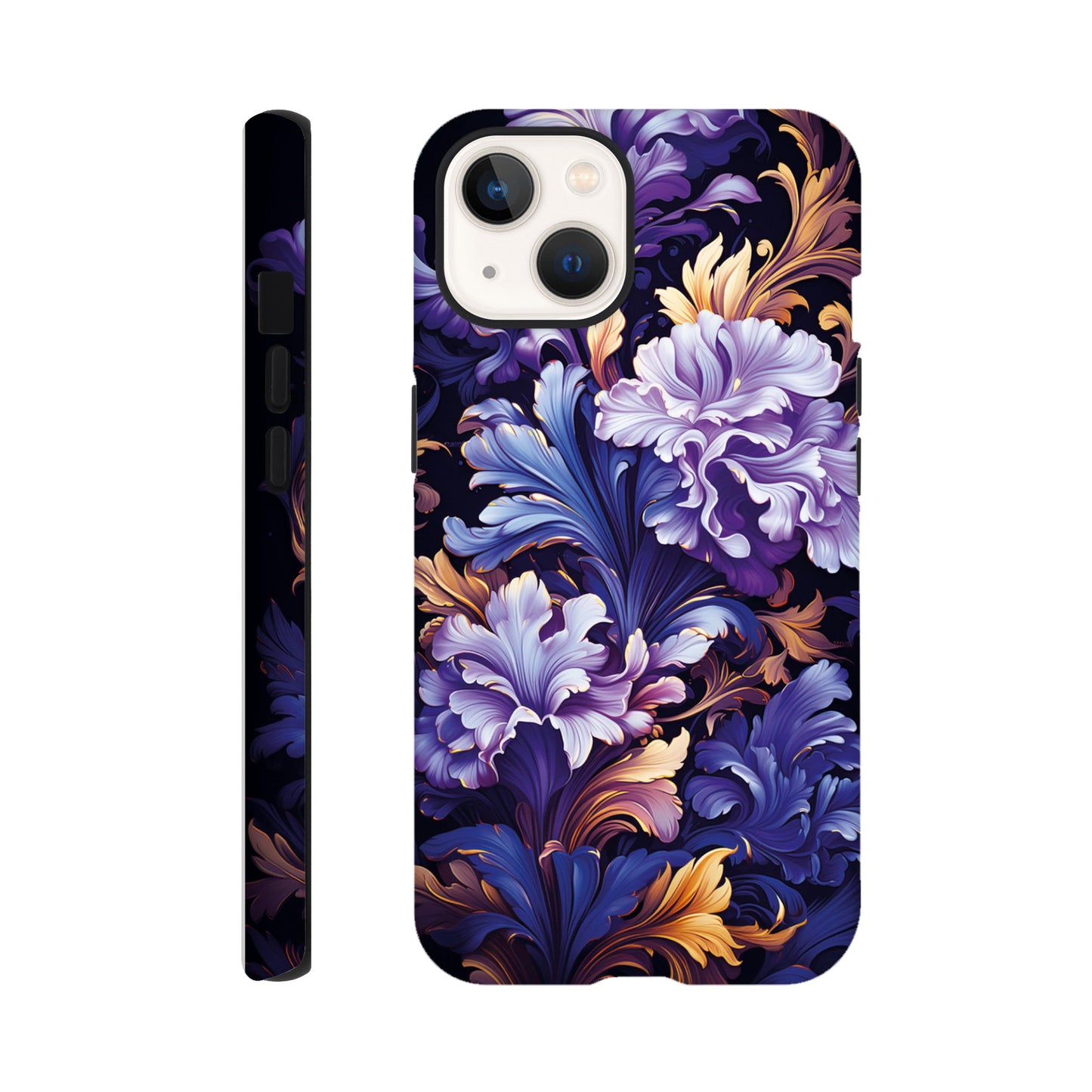 Purple flower art deco pattern- Phone Case sturdy